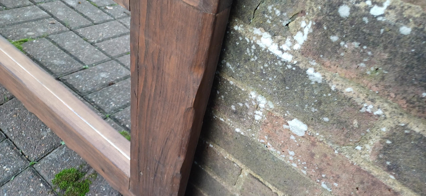 Superb Huge Chunky Reclaimed Pine Wall Mirror Over Mantel Free Hand Delivery