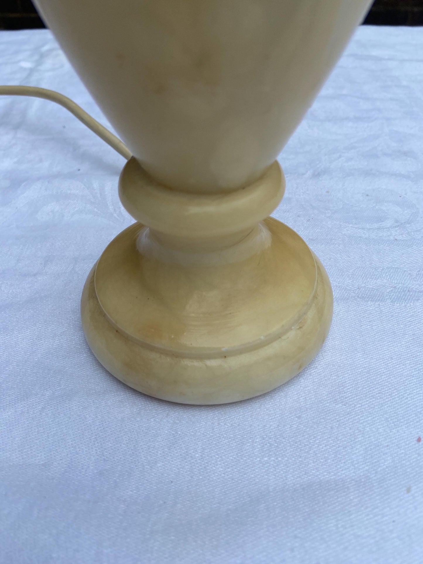 Unique vintage medium alabaster table lamp in gorgeous honeycomb colour - working
