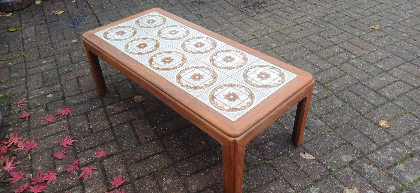 Large 10-Tile Vintage Retro Danish 70s Teak Coffee Table – VGC, Robust and Stylish FREE HAND delivery