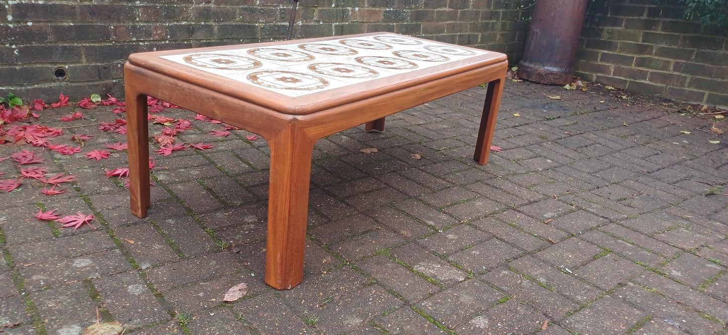 Large 10-Tile Vintage Retro Danish 70s Teak Coffee Table – VGC, Robust and Stylish FREE HAND delivery