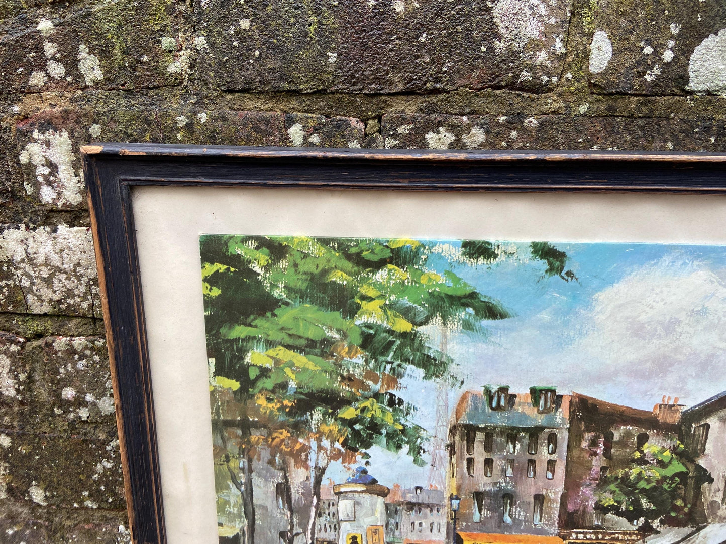 Retro Classic Parisian Street Scene, Max Moreau - retro print on board in vintage frame