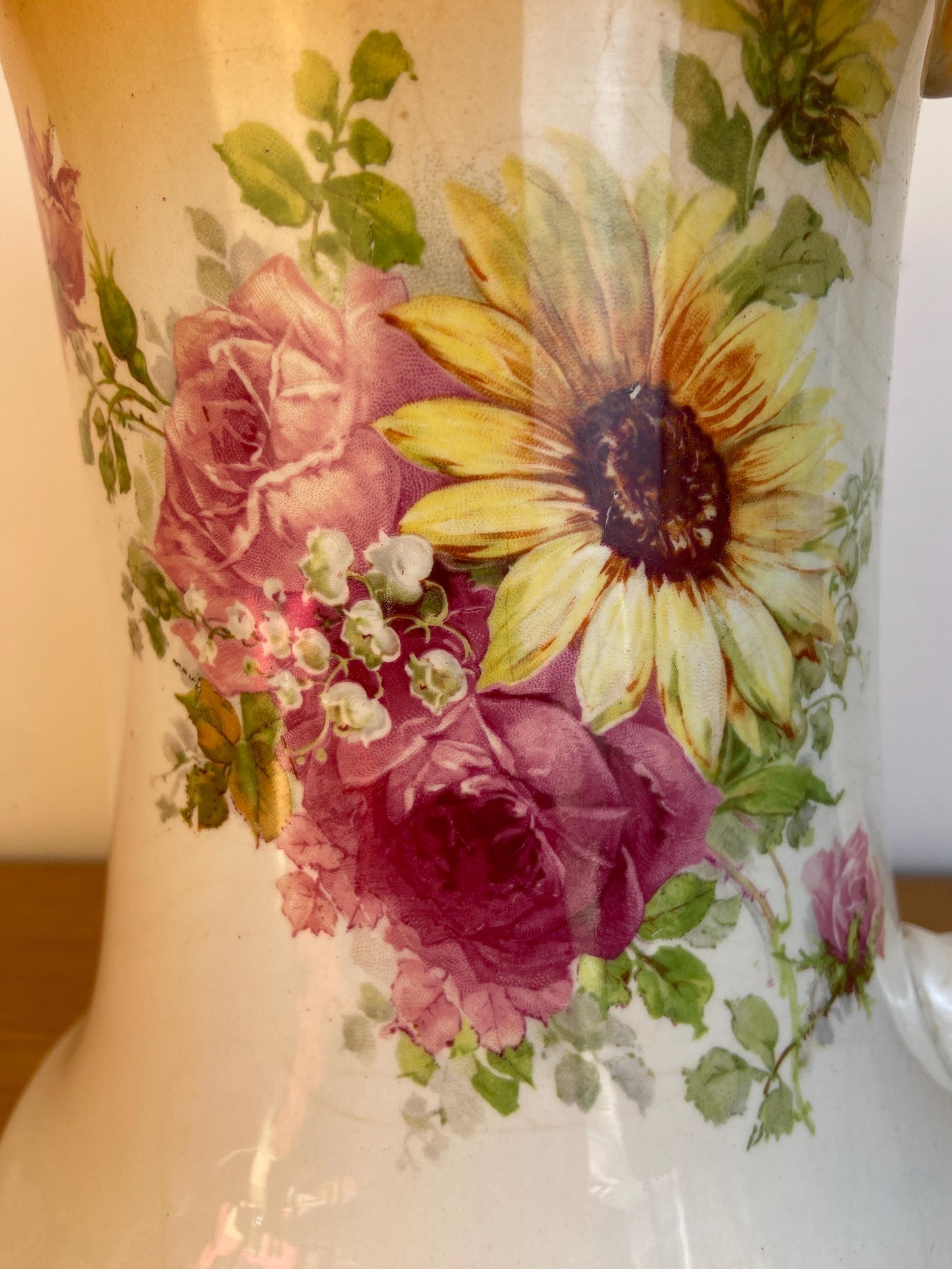 Early 1900s Large Decorative Pottery Jug by New Hall Pottery - Vase VGC