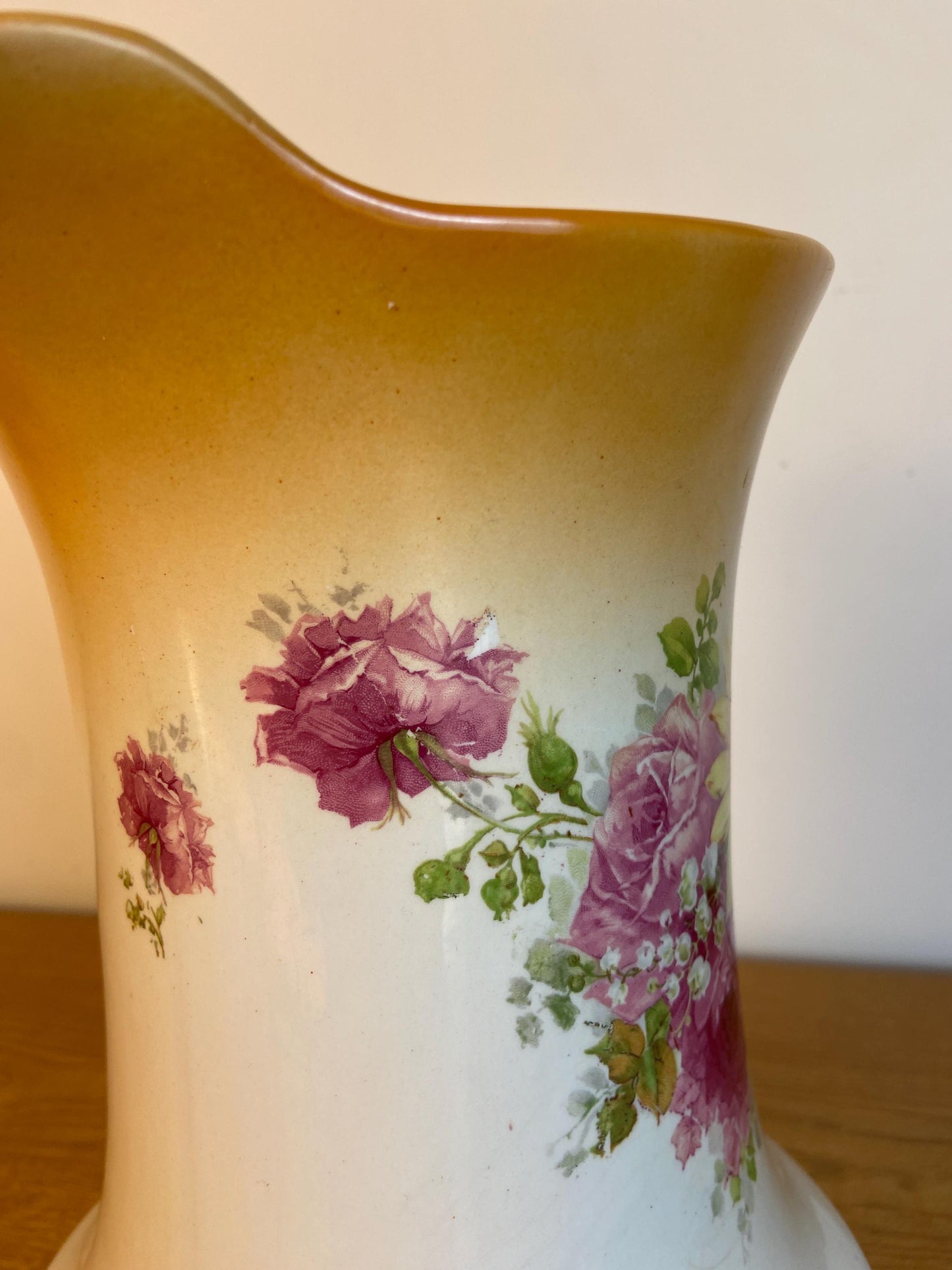 Early 1900s Large Decorative Pottery Jug by New Hall Pottery - Vase VGC