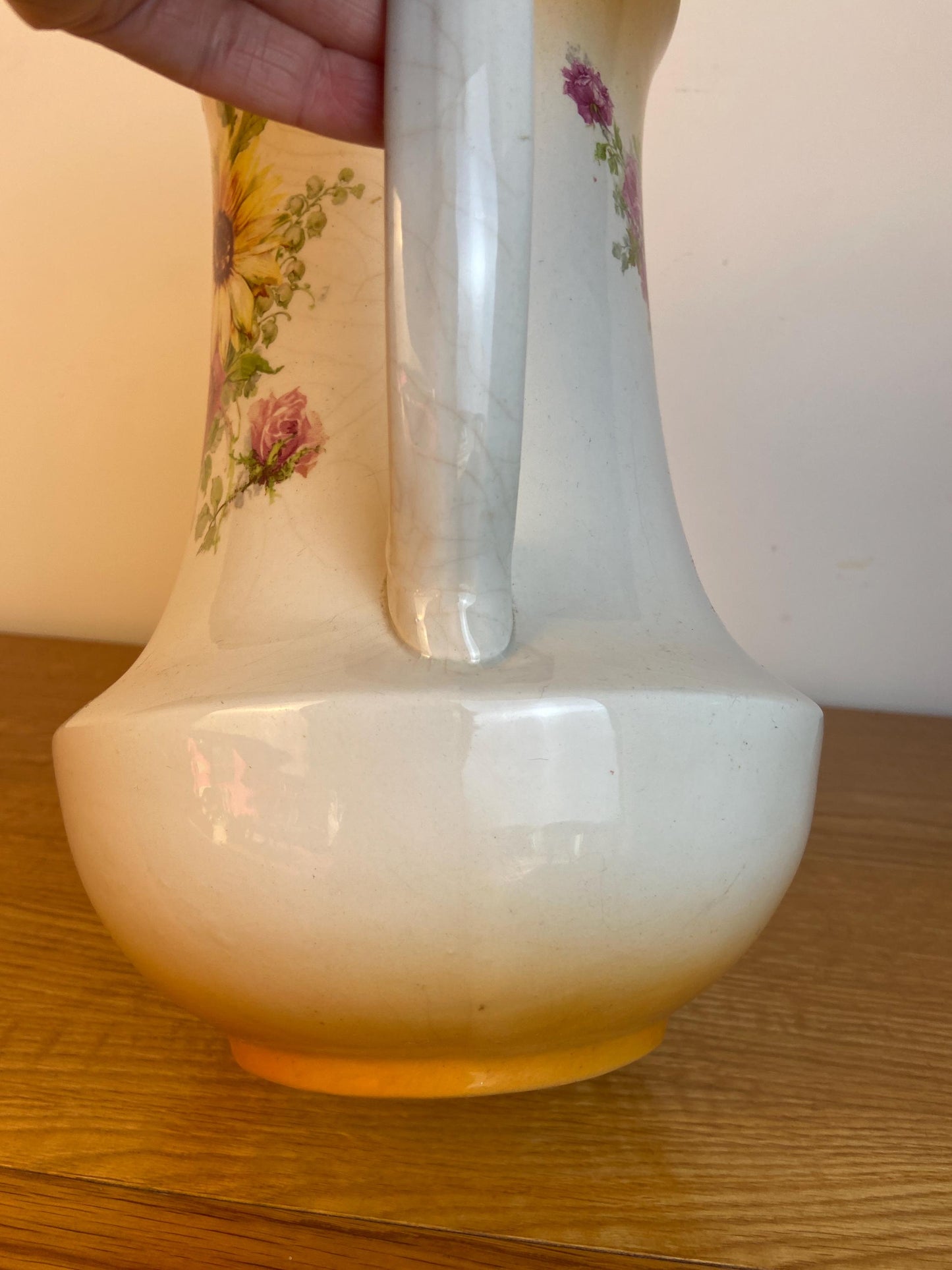 Early 1900s Large Decorative Pottery Jug by New Hall Pottery - Vase VGC