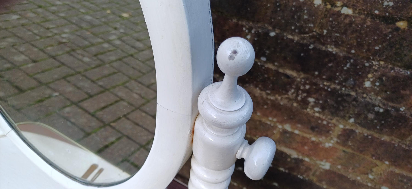 Adjustable, Pretty & Cute Vintage Victorian Vanity Painted Dressing Table Ornate Details, Perfect for Any Space.
