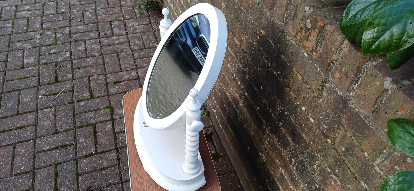 Adjustable, Pretty & Cute Vintage Victorian Vanity Painted Dressing Table Ornate Details, Perfect for Any Space.