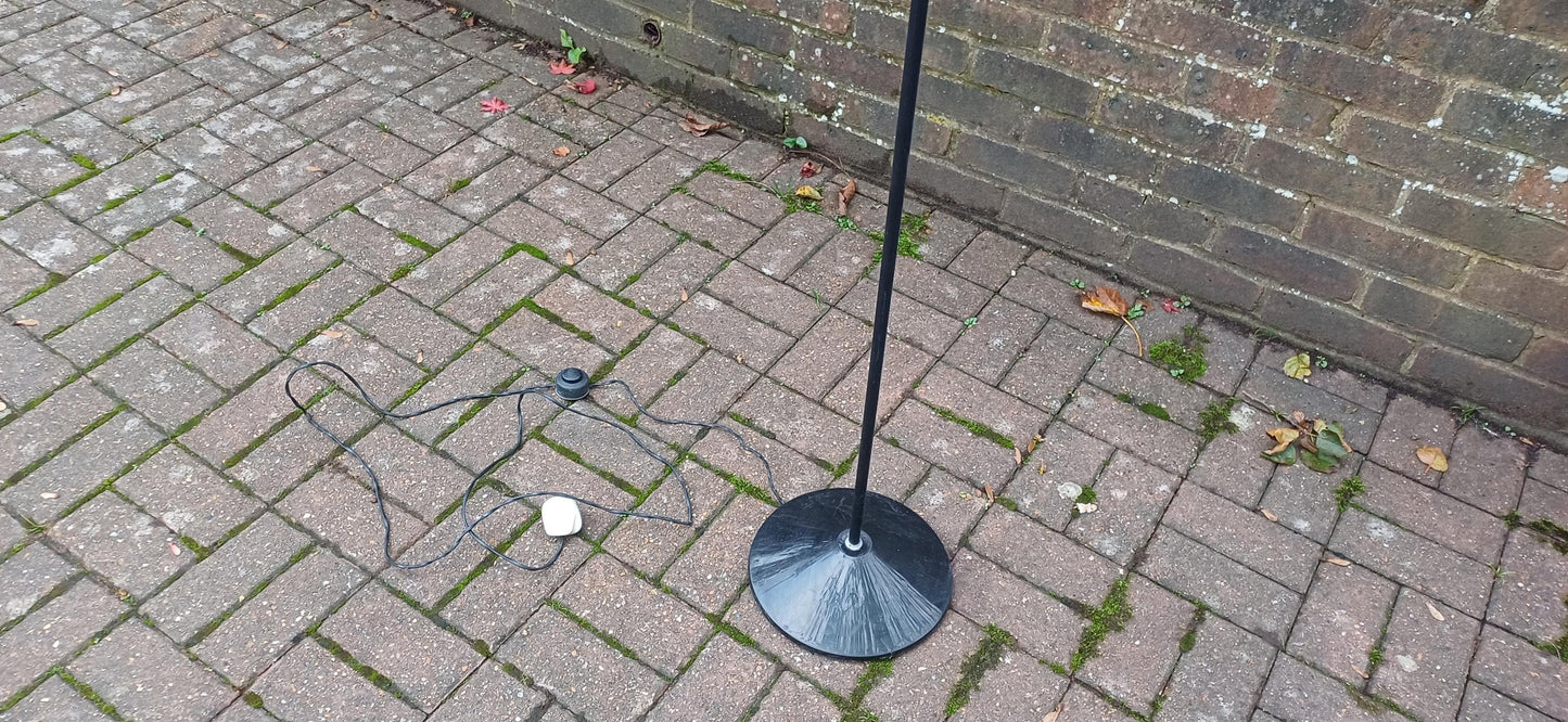 Vintage Retro 70s or 80s Adjustable Black and Brass Standard Lamp Working