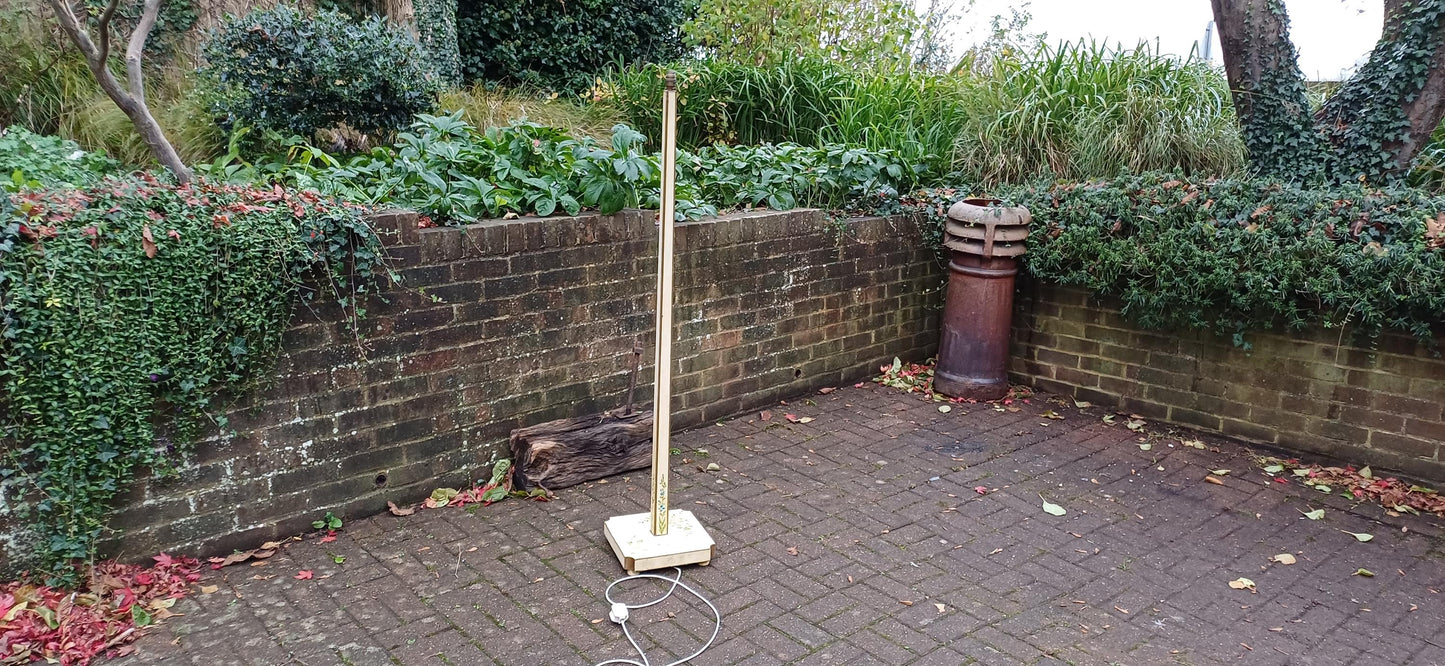 Stunning Early 20th Century Vintage Standard Lamp – Working Condition with Hand-Painted Floral Detail FREE HAND Delivery