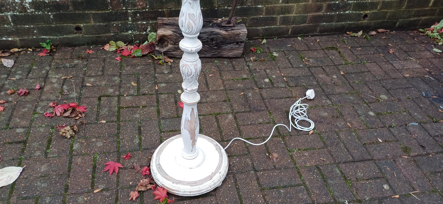 Stunning Vintage Early 20th Century Vintage Working Standard Lamp Painted with Stripped Wooden Detail FREE HAND Delivery