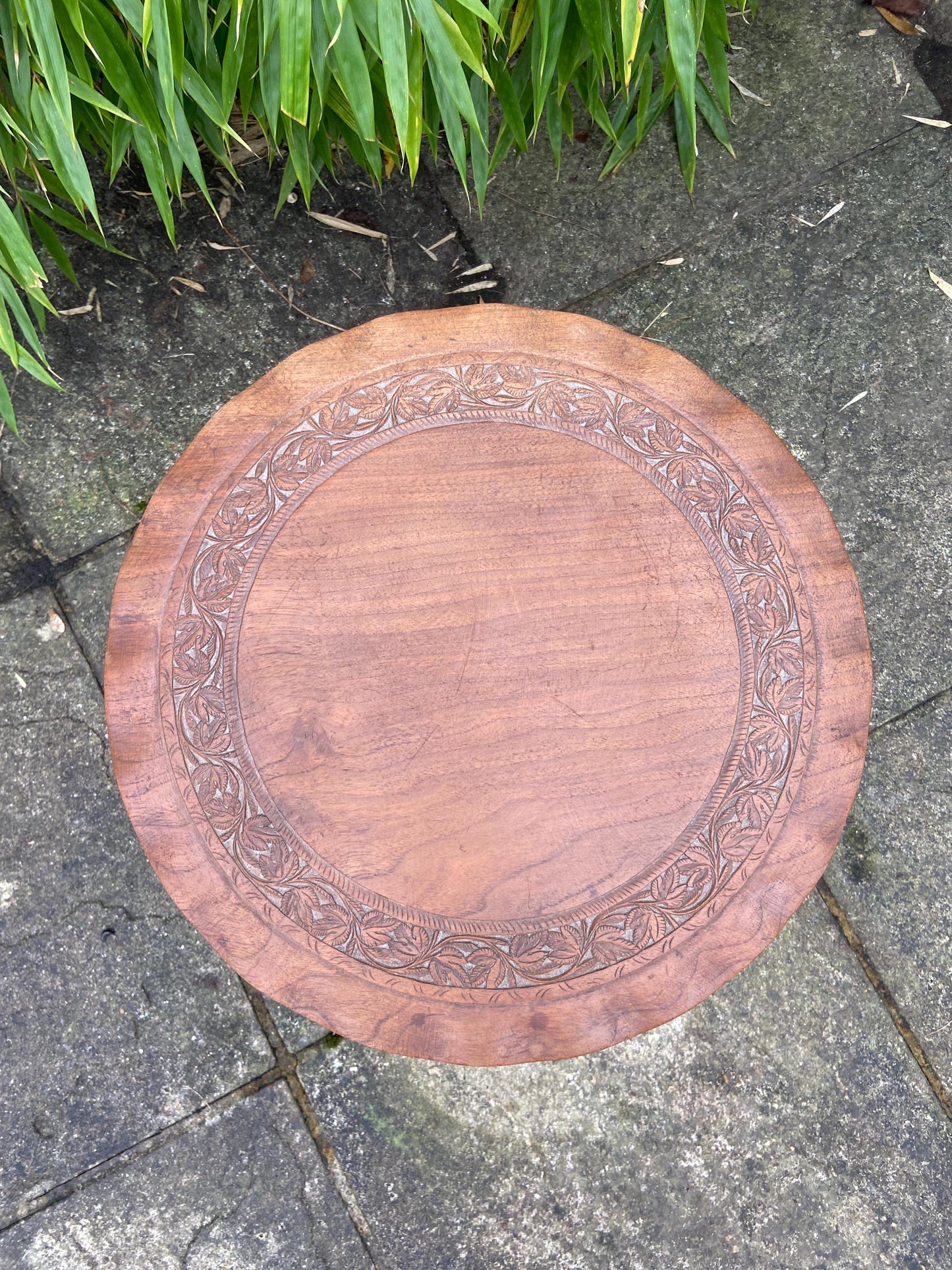 Lovely vintage carved wooden table, plant stand, coffee table