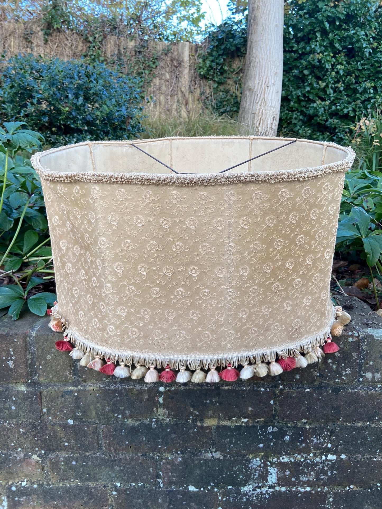Boudoir Vintage Retro Large Lamp Shade (width 56cm, depth, 46cm, height 35cm)