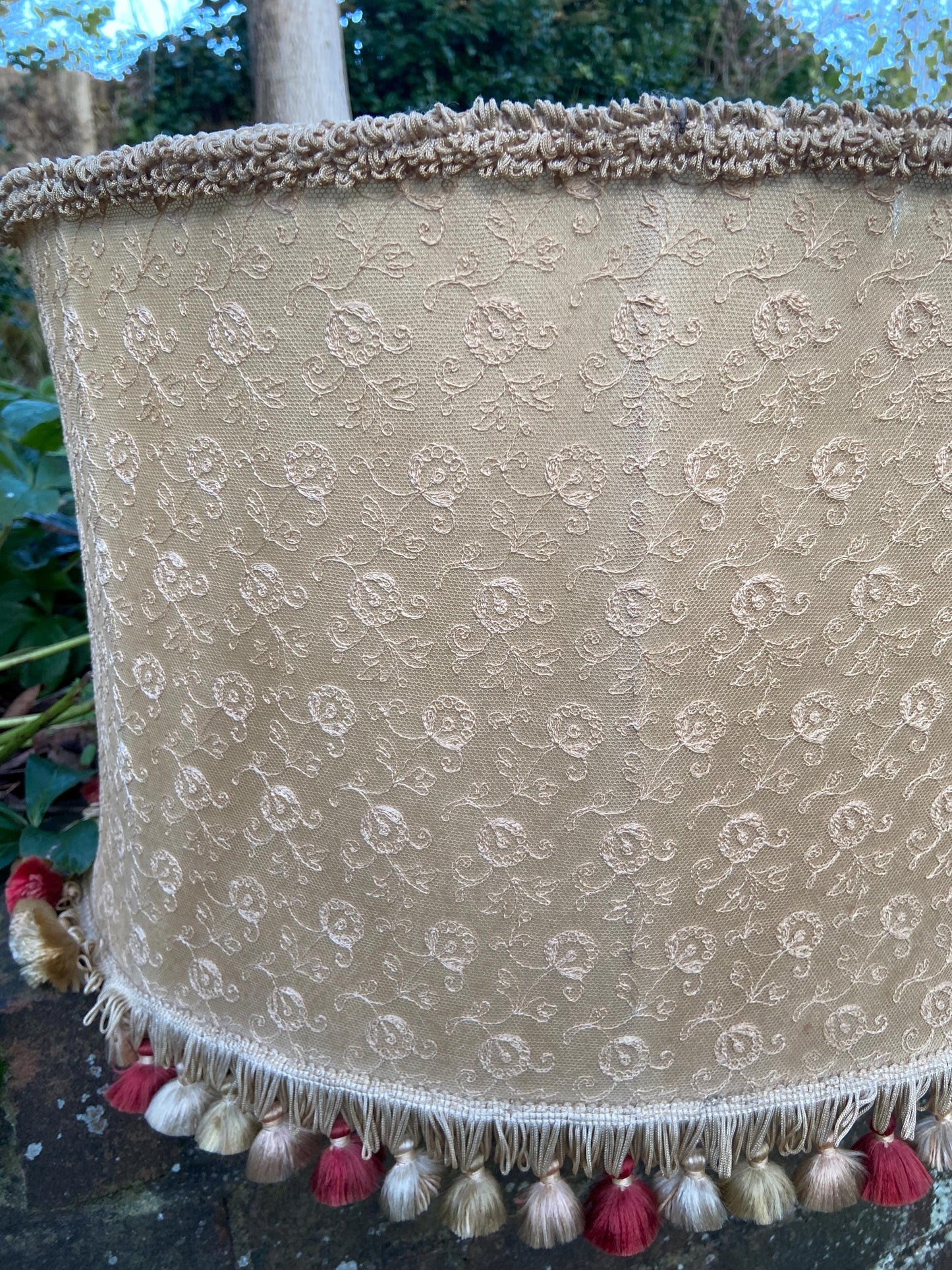Boudoir Vintage Retro Large Lamp Shade (width 56cm, depth, 46cm, height 35cm)