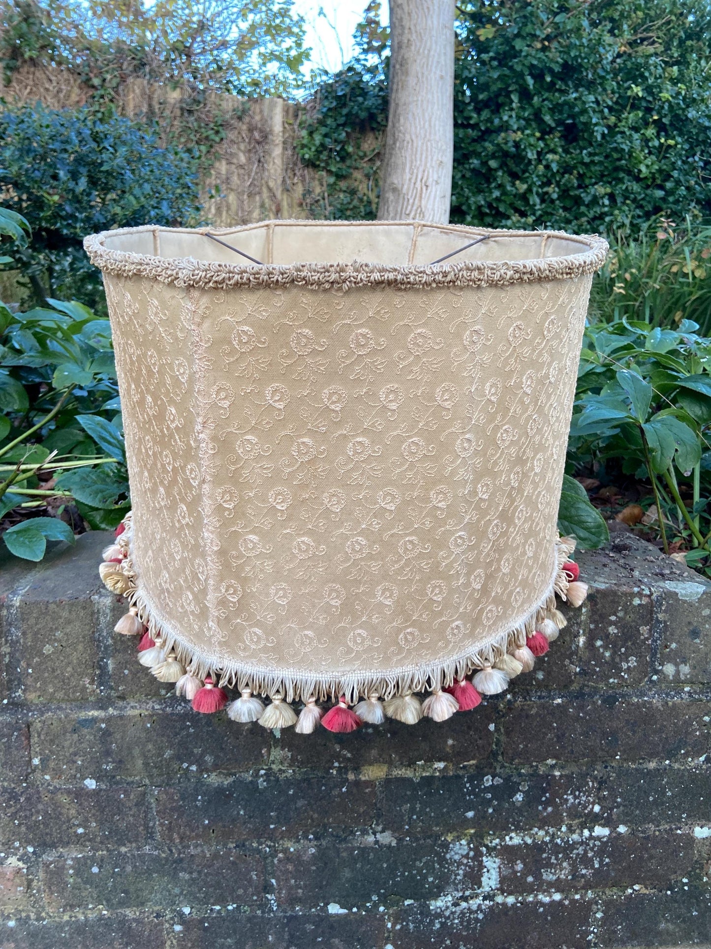 Boudoir Vintage Retro Large Lamp Shade (width 56cm, depth, 46cm, height 35cm)