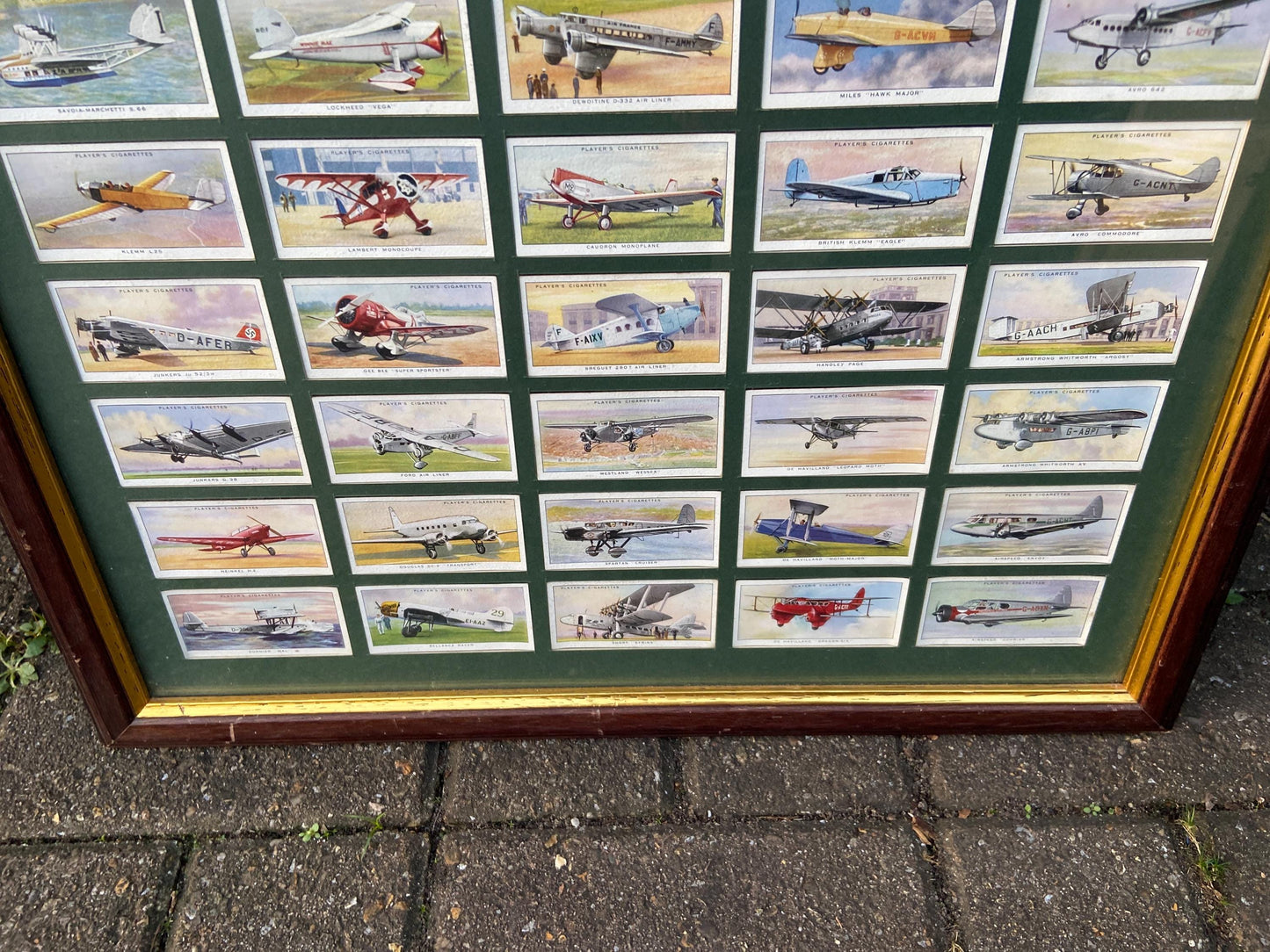 Framed Cigarette card collection of 50 vintage planes cigarette cards - cartophily, aviation aficiondao, aviation plane memorabilia