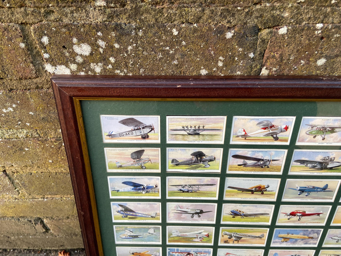 Framed Cigarette card collection of 50 vintage planes cigarette cards - cartophily, aviation aficiondao, aviation plane memorabilia