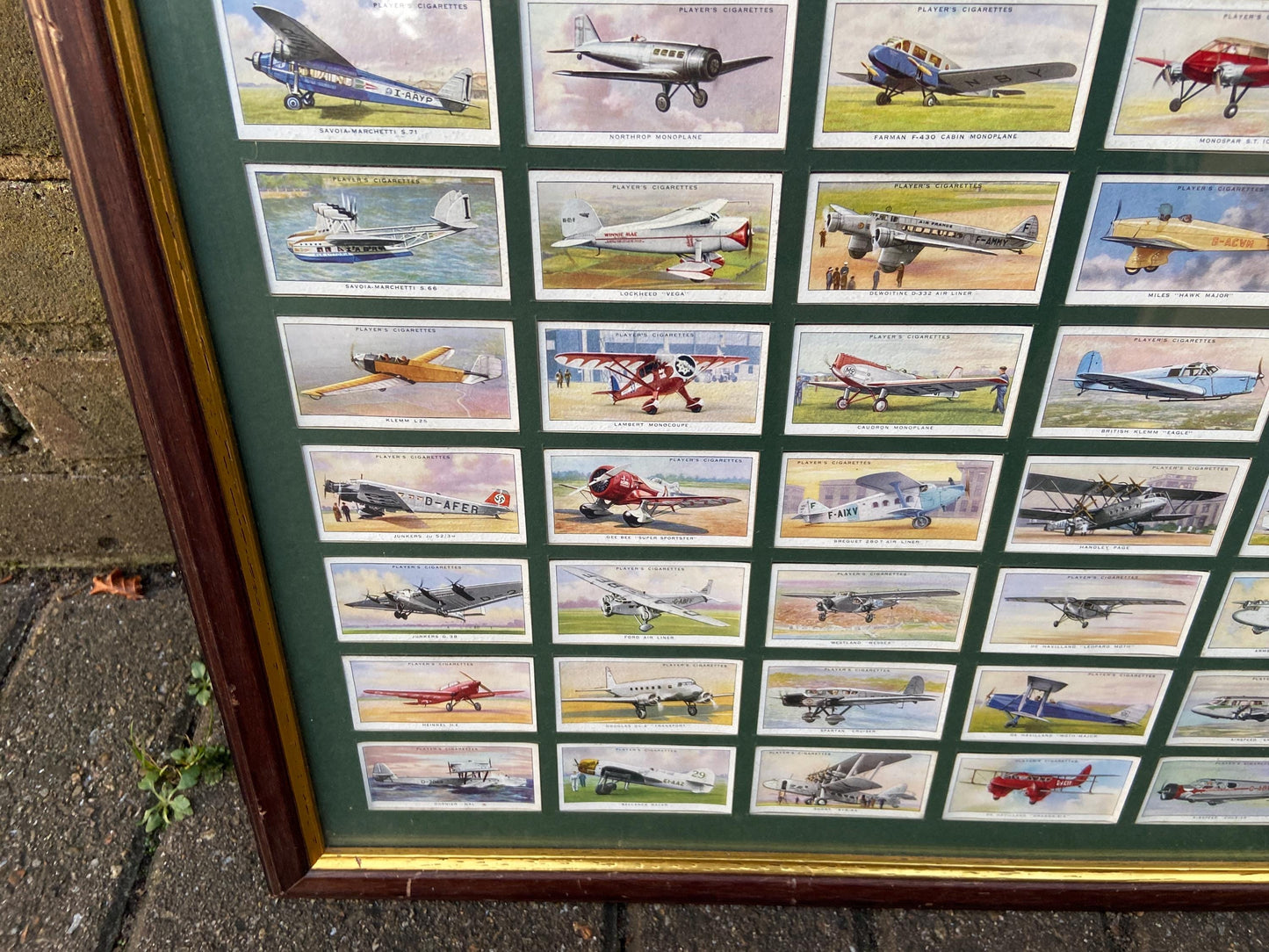 Framed Cigarette card collection of 50 vintage planes cigarette cards - cartophily, aviation aficiondao, aviation plane memorabilia