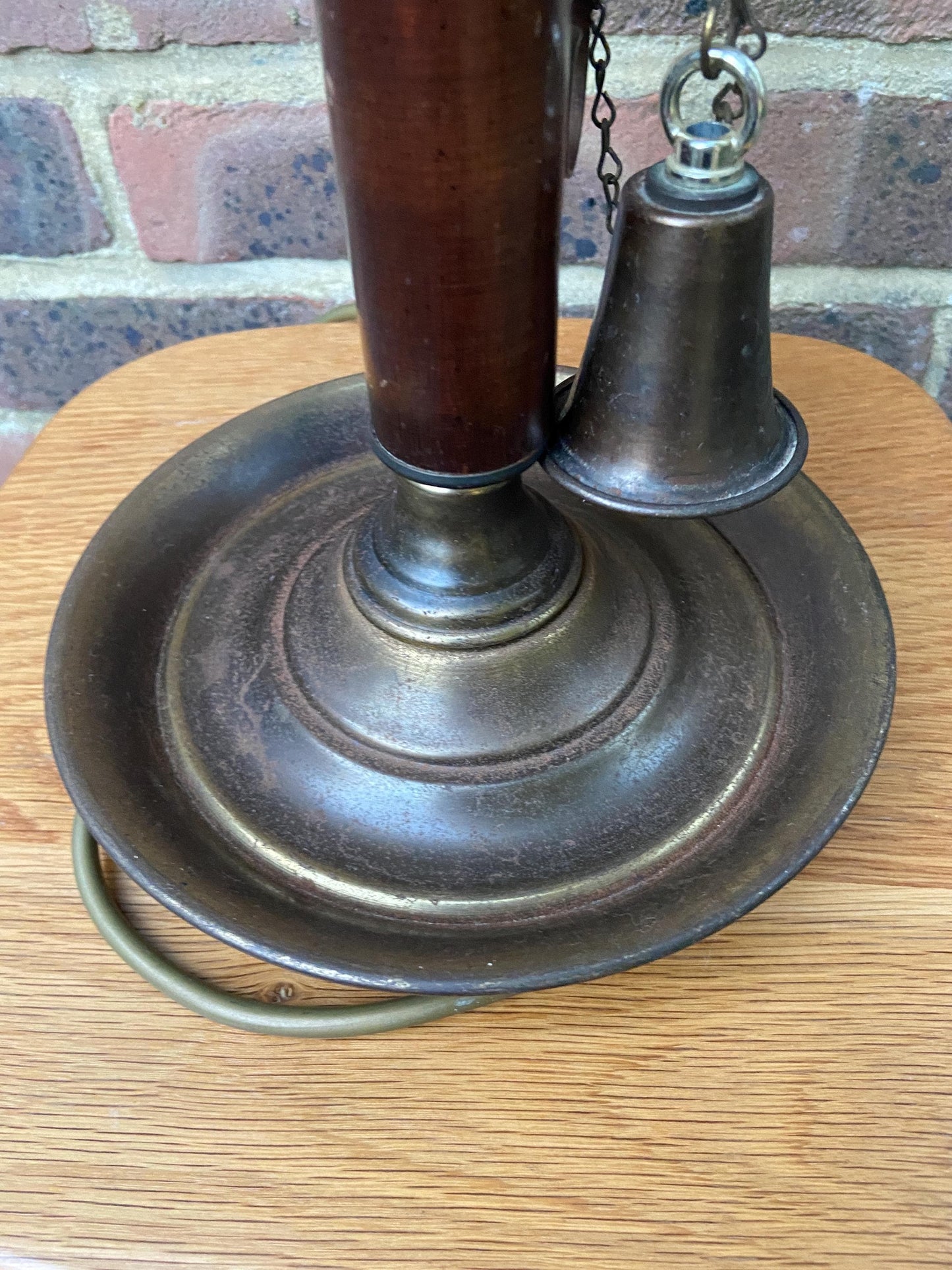 Large 1970s Mock Candlestick and Holder Lamp - metal, plastic and wood, working