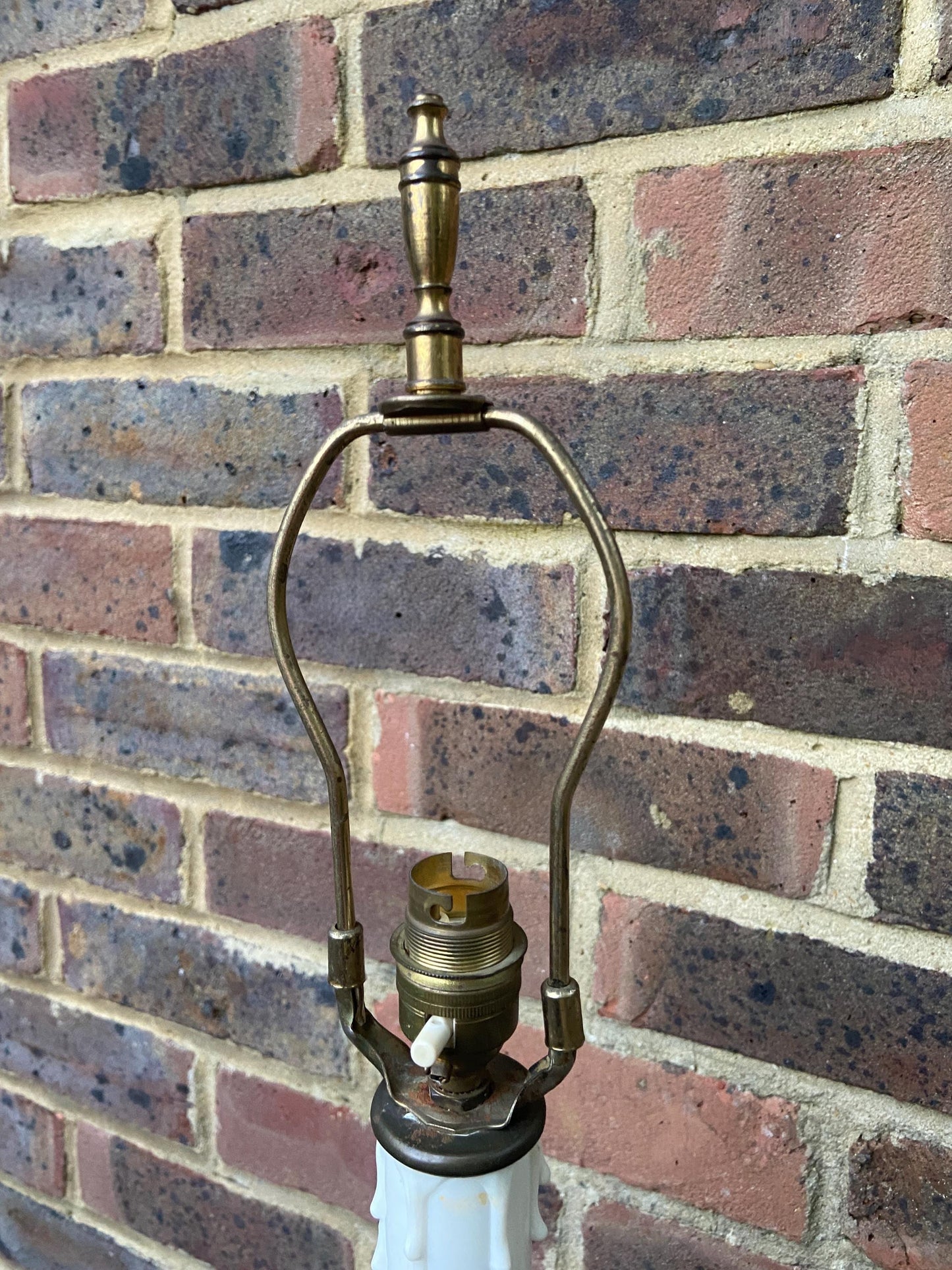 Large 1970s Mock Candlestick and Holder Lamp - metal, plastic and wood, working