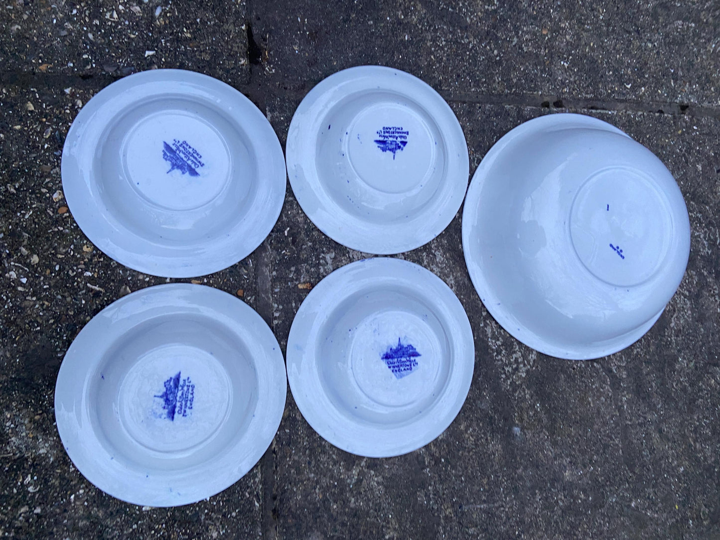 Japanese Garden Bowl Set - Pagoda Garden, Olde Alton Ware by Swinnertons, 1920s/30s -
