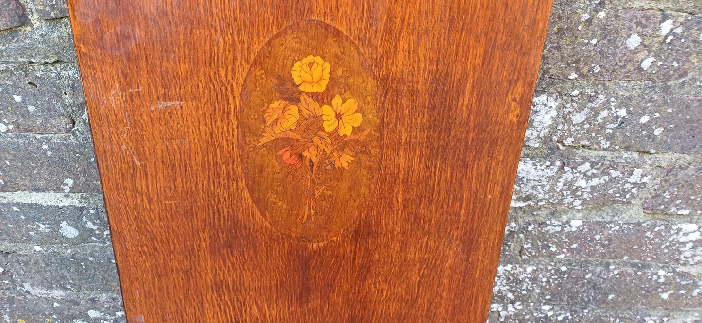Beautiful 1920s Decorative Wooden Inlaid Oak Veneer Panel – Vintage Wall Art