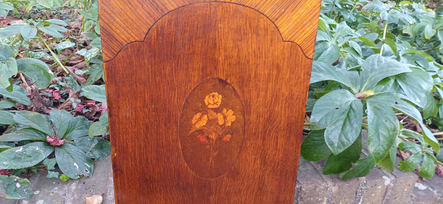 Beautiful 1920s Decorative Wooden Inlaid Oak Veneer Panel – Vintage Wall Art
