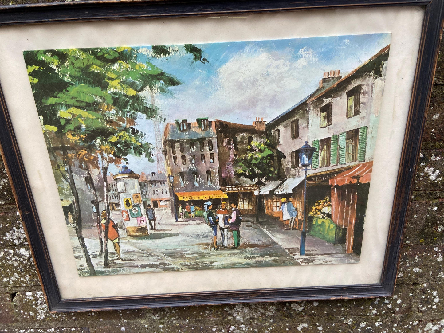Retro Classic Parisian Street Scene, Max Moreau - retro print on board in vintage frame