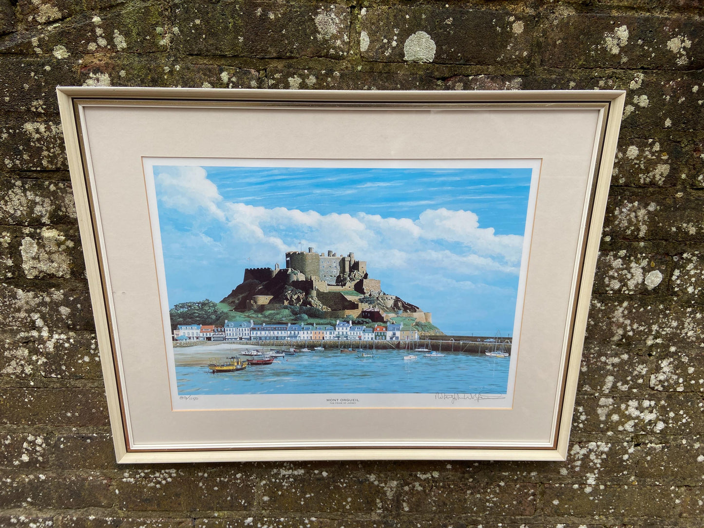 Limited Edition Signed Print (89/1150) of Mont Orgueil, Pride of Jersey, water colour by Robert John Wolfenden 1997 (66.5cm x 52.5cm)