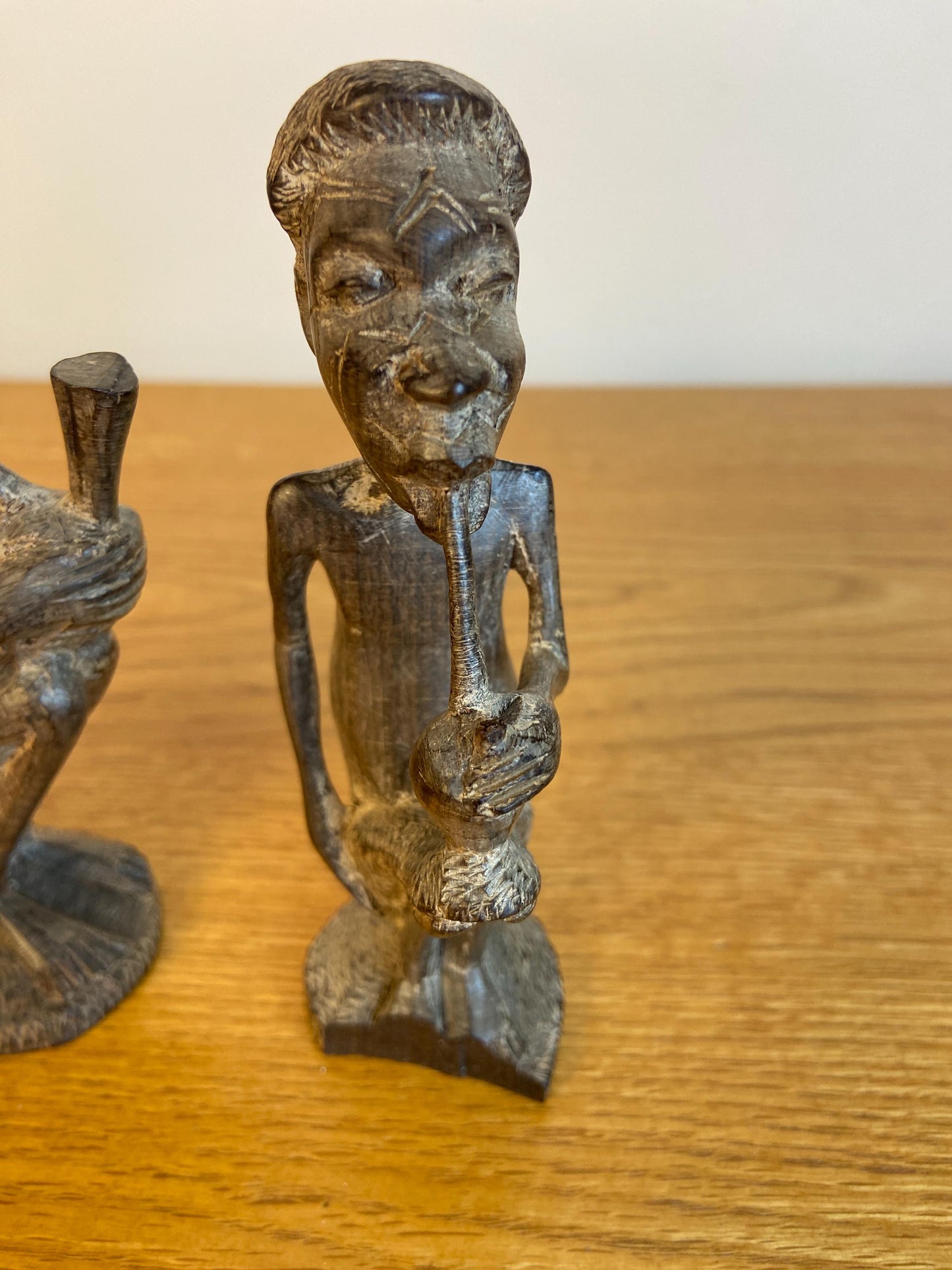 Three wonderful African carved wooden figurines, Traditional style Three Men carved out of wood