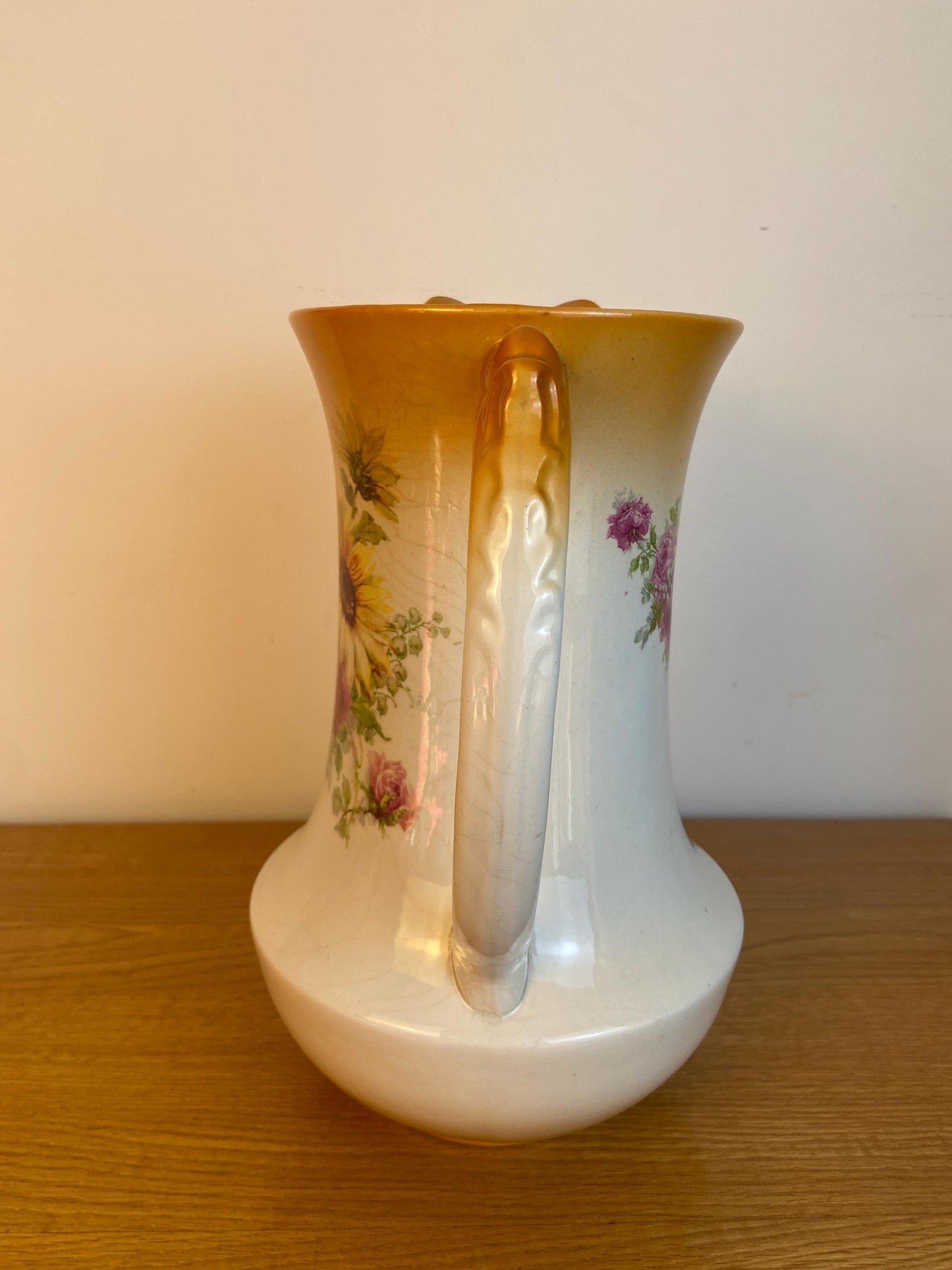Early 1900s Large Decorative Pottery Jug by New Hall Pottery - Vase VGC