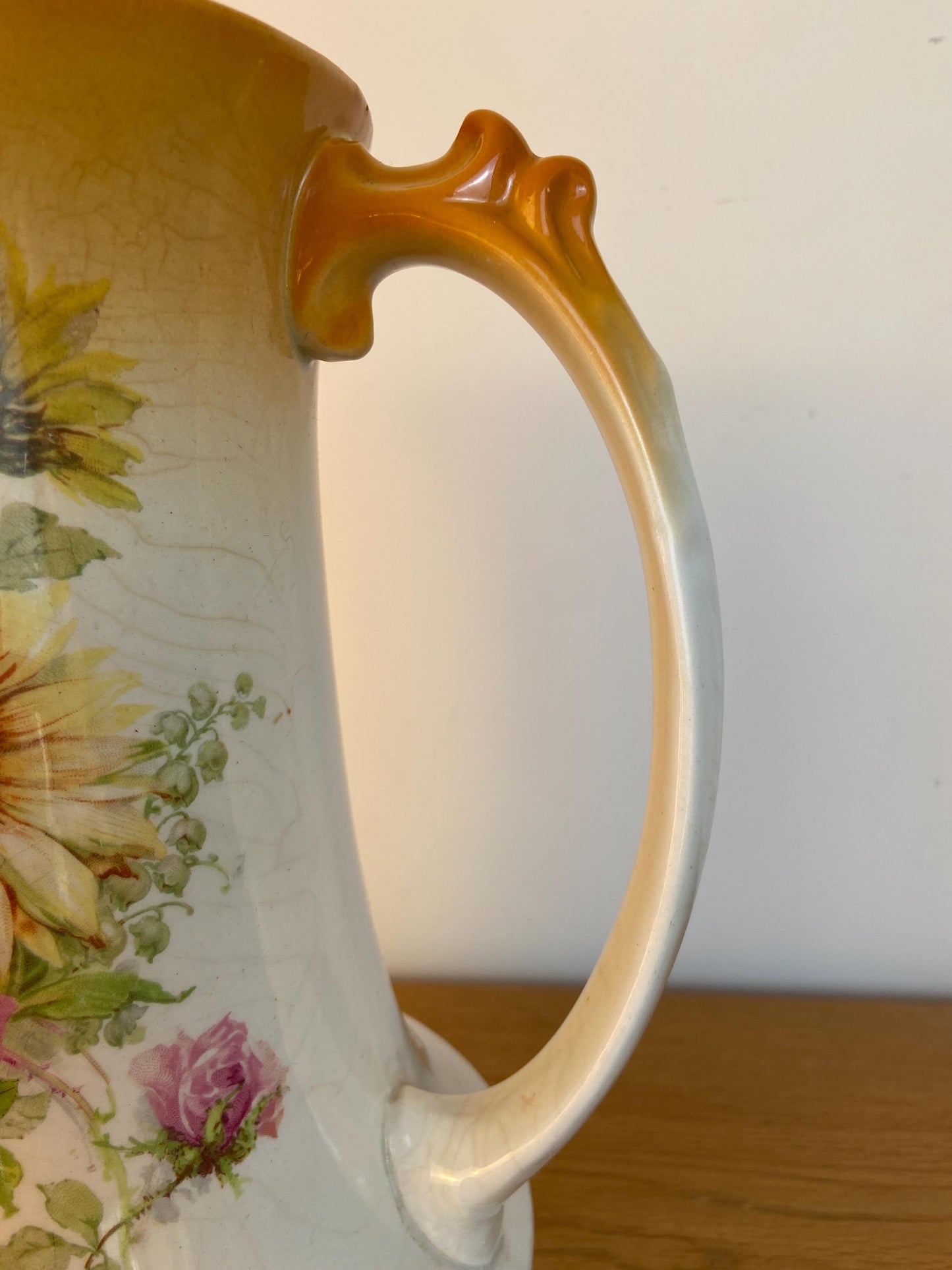 Early 1900s Large Decorative Pottery Jug by New Hall Pottery - Vase VGC
