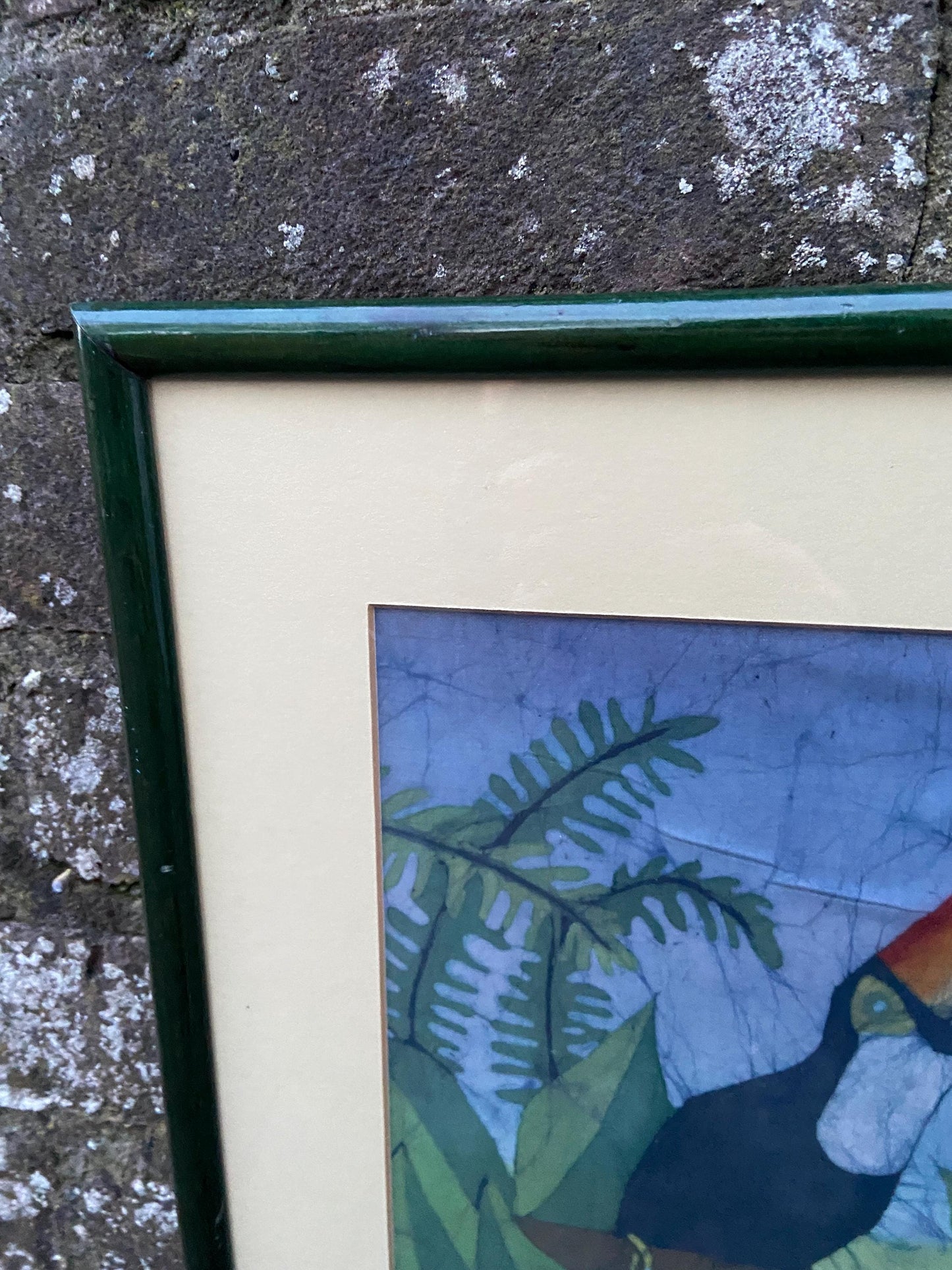 Vintage Batik Painting of a Toucan, in a glazed frame – Paradise Colours