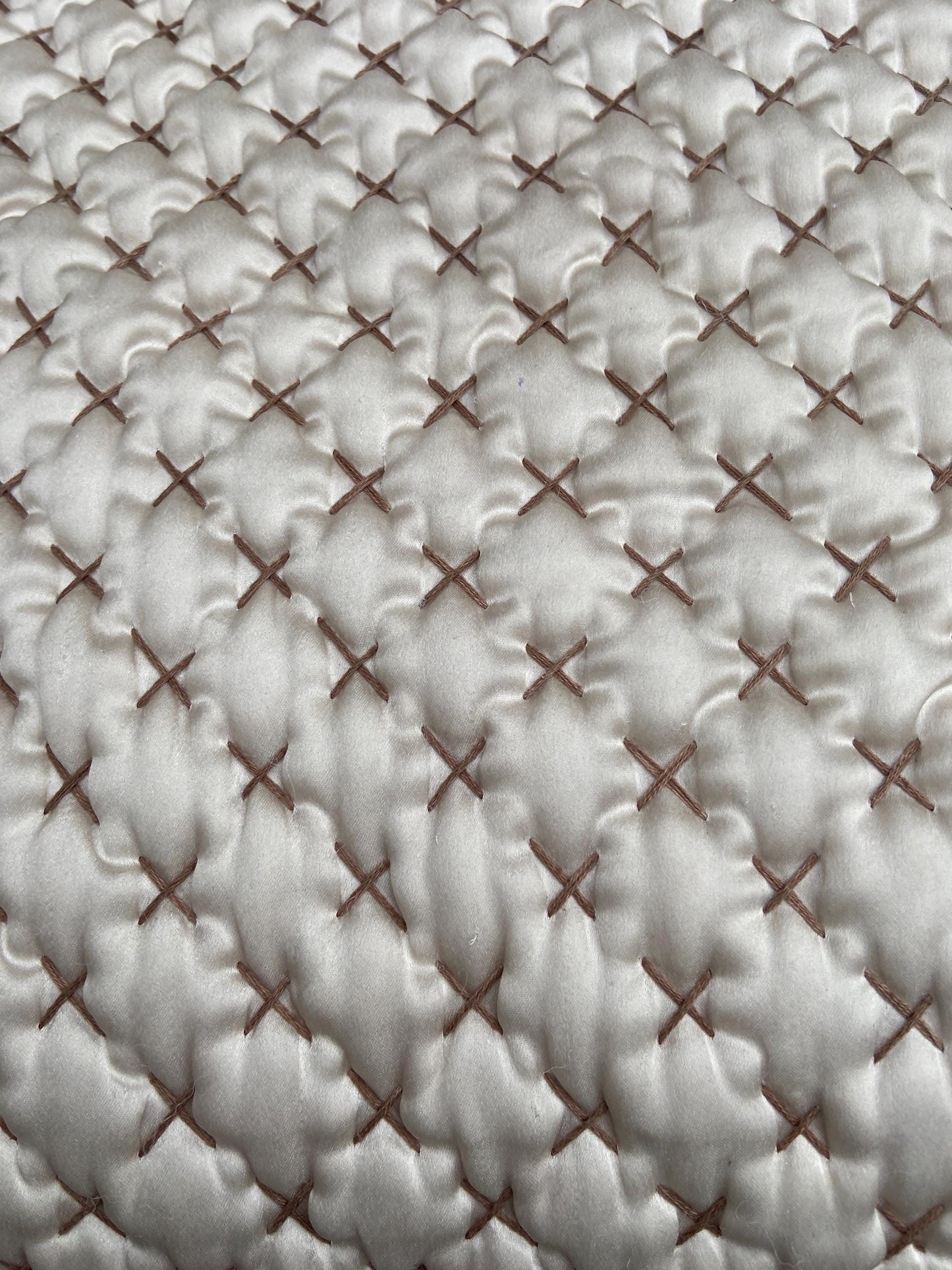 Vintage Boho Chic Indian Bed Cover or Throw - Beige, cream and Brown. Cotton and Satin like material. Very Boho Chic. Size :
