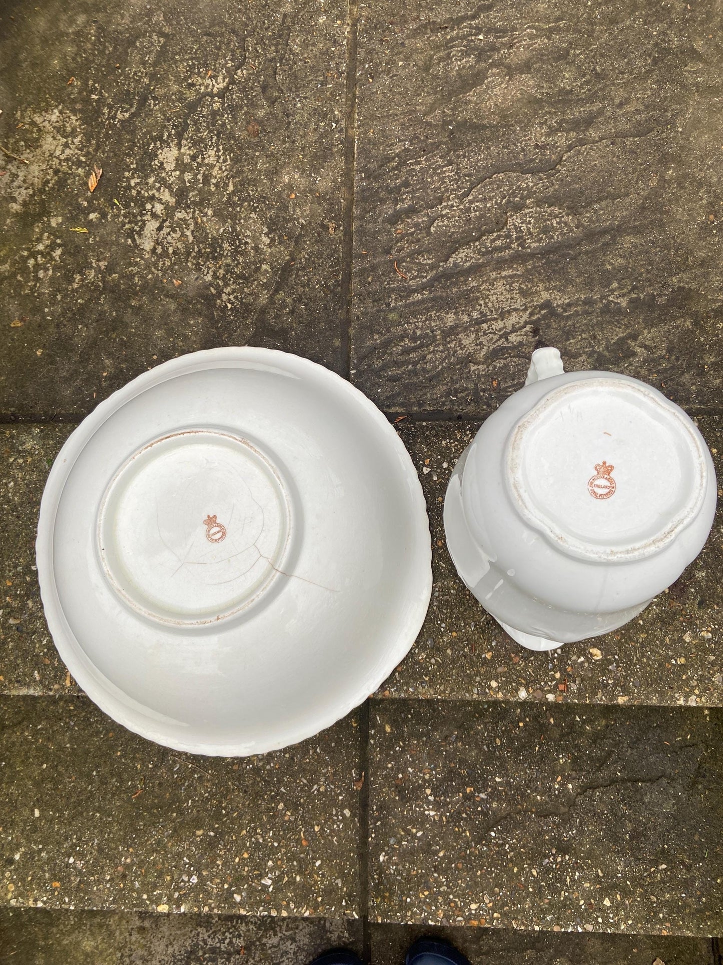 Antique late Victorian Jug & Bowl set by Maddock and Sons, Royal Vitreous semi porcelain china - late 1800s/early 1900s VGC
