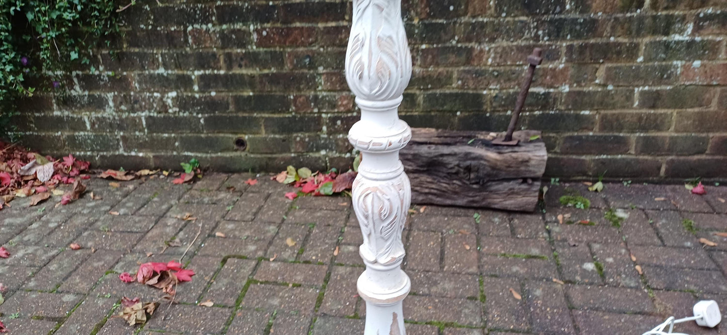 Stunning Vintage Early 20th Century Vintage Working Standard Lamp Painted with Stripped Wooden Detail FREE HAND Delivery