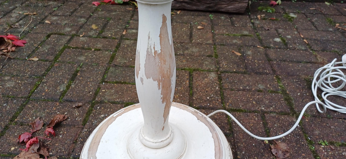 Stunning Vintage Early 20th Century Vintage Working Standard Lamp Painted with Stripped Wooden Detail FREE HAND Delivery