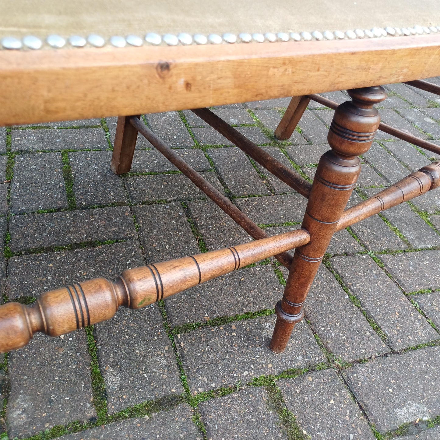 Beautiful Edwardian Mahogany Inlaid and Upholstered Lovers Double Chair Settle FREE HAND Delivery