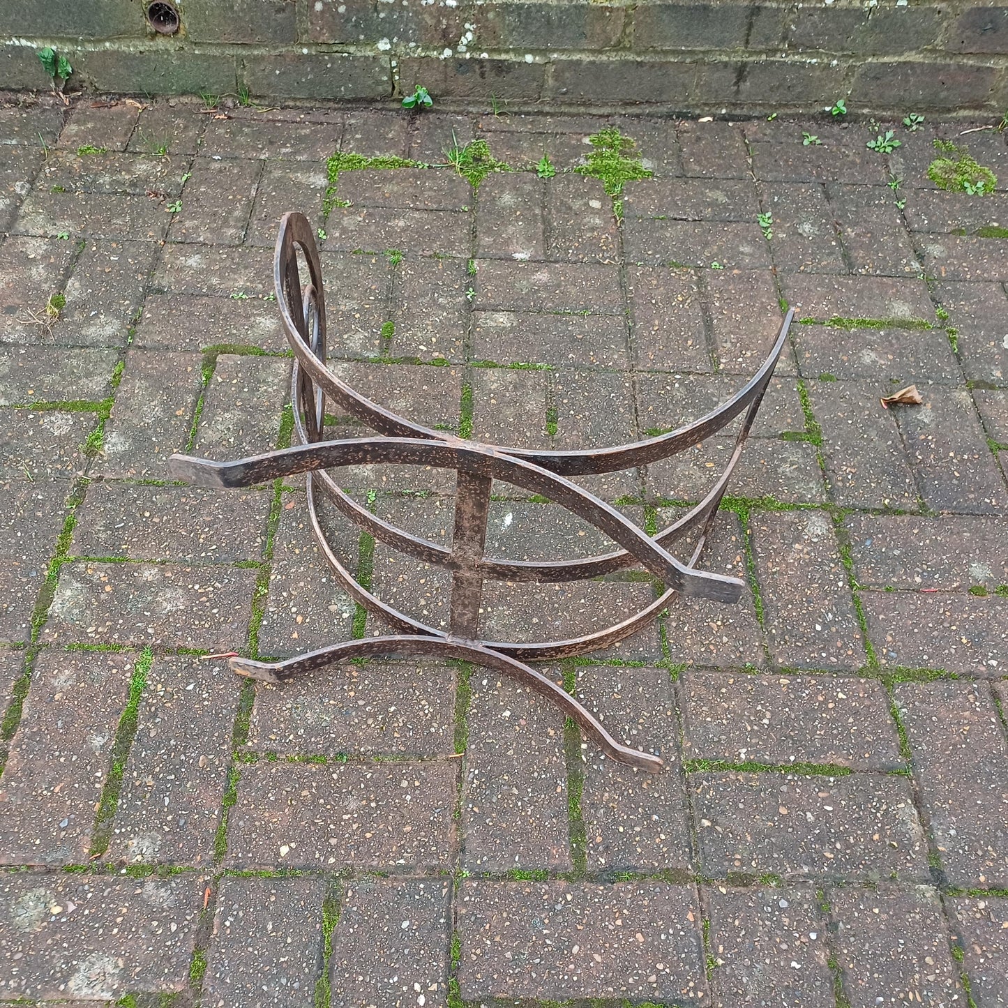 Beautiful Vintage Iron or Steel Metal Fire Basket Delightful Age Worn Finish.