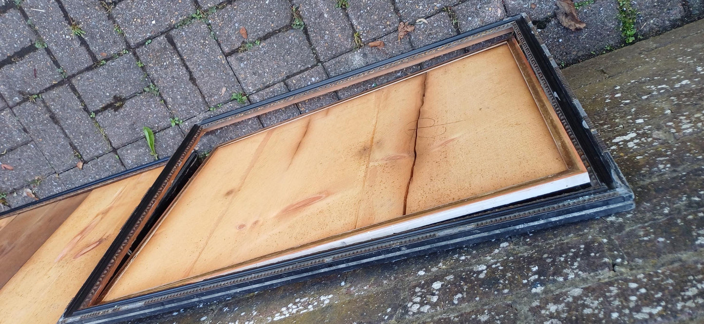 A Rare Opportunity to Buy 3 Huge Vintage Black and Gold 1920s Picture Frames.