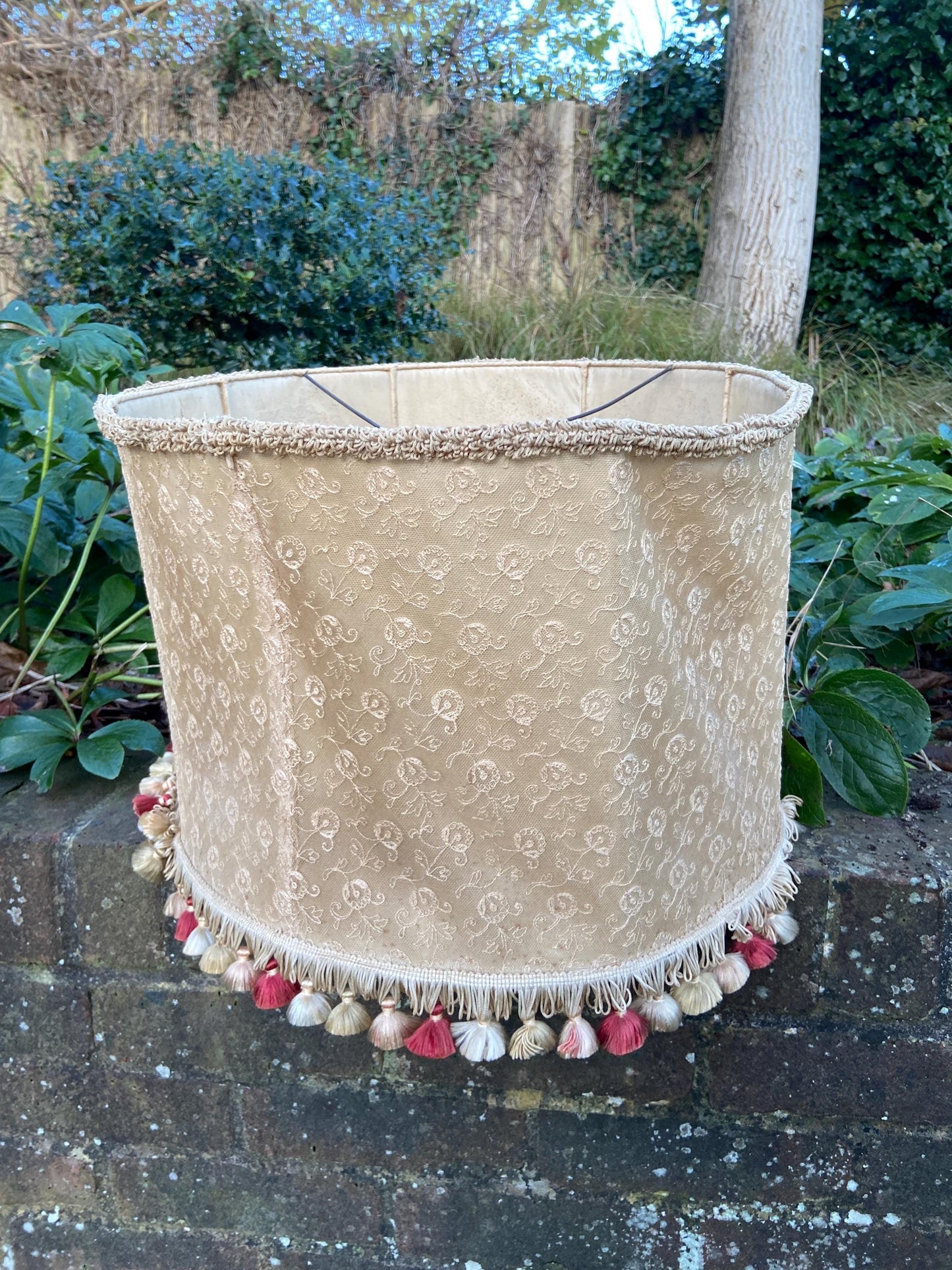Boudoir Vintage Retro Large Lamp Shade (width 56cm, depth, 46cm, height 35cm)