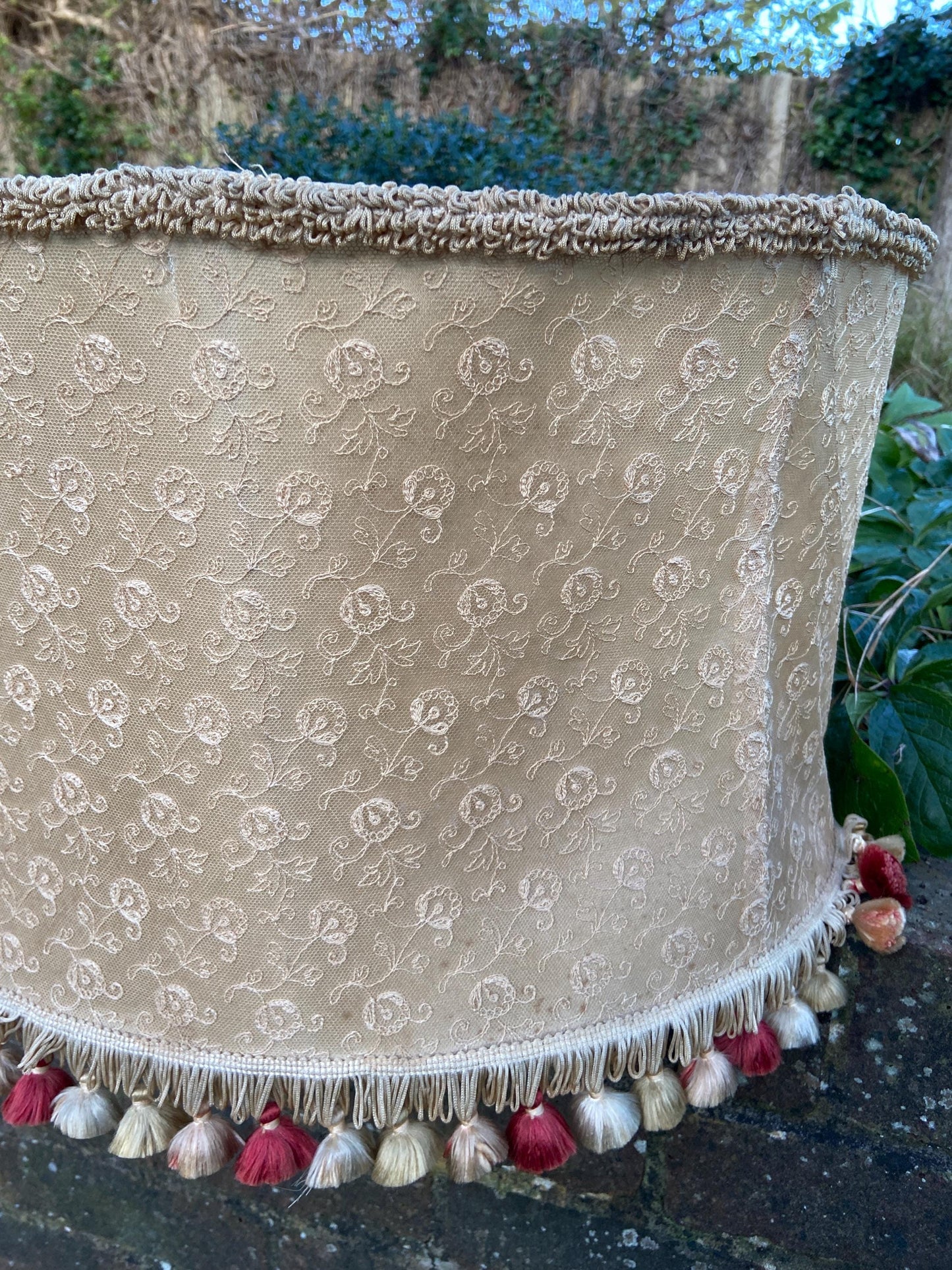 Boudoir Vintage Retro Large Lamp Shade (width 56cm, depth, 46cm, height 35cm)