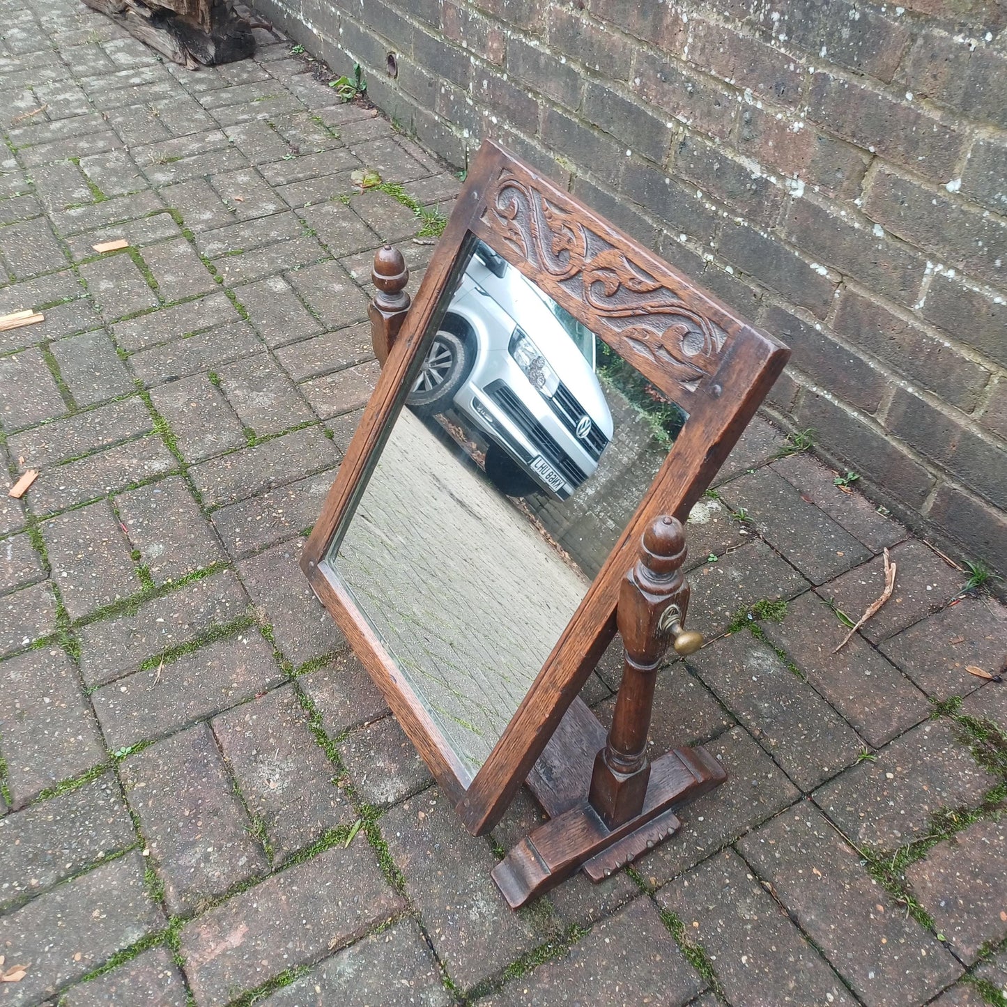 Quality Vintage Antique Victorian Solid Oak Decorative Dressing Table Mirror