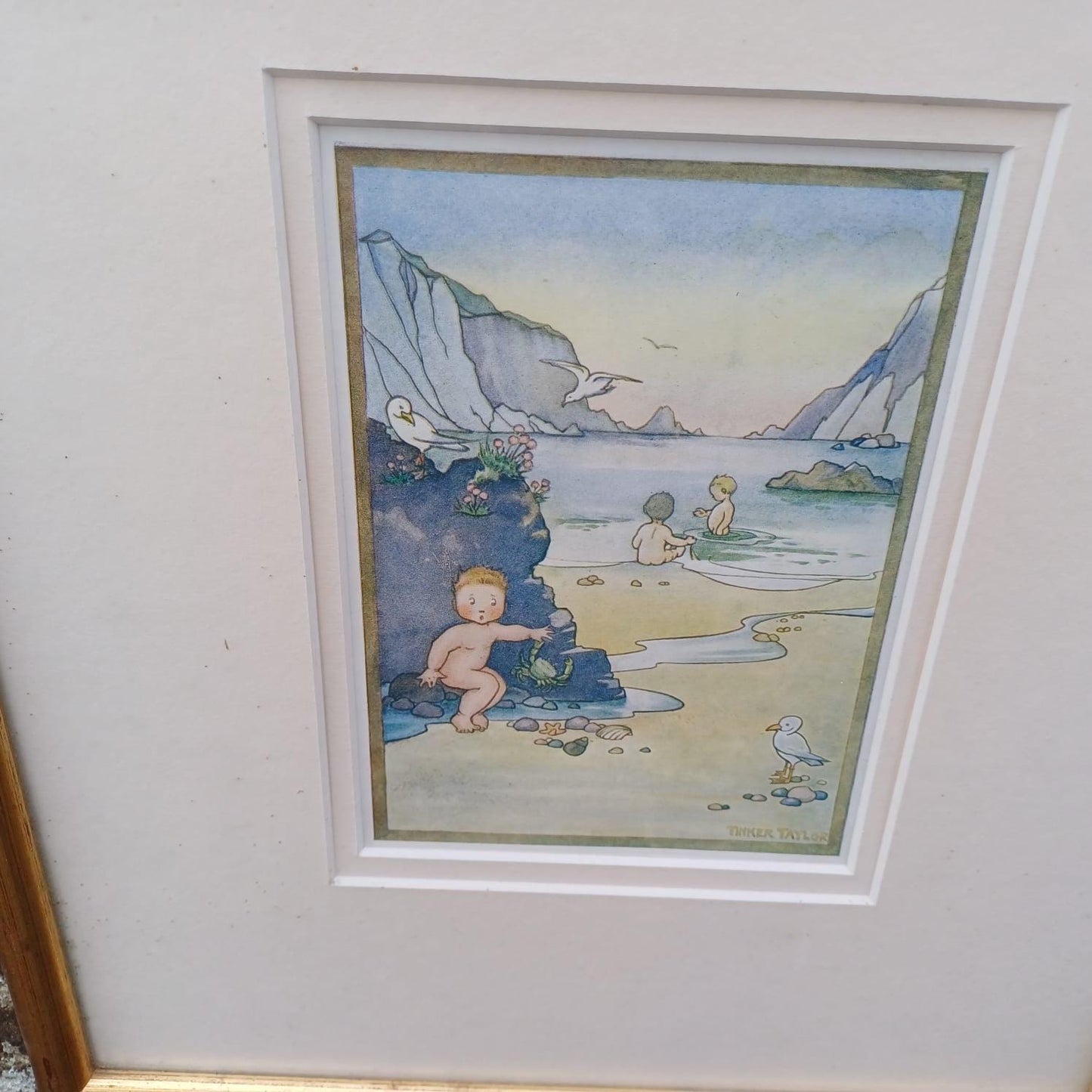 Nursery Prints x 2 of Uzz, Fuzz, Buzz by Tinker Taylor - babes on adventure 1920s book illustrations - framed glazed prints x 2