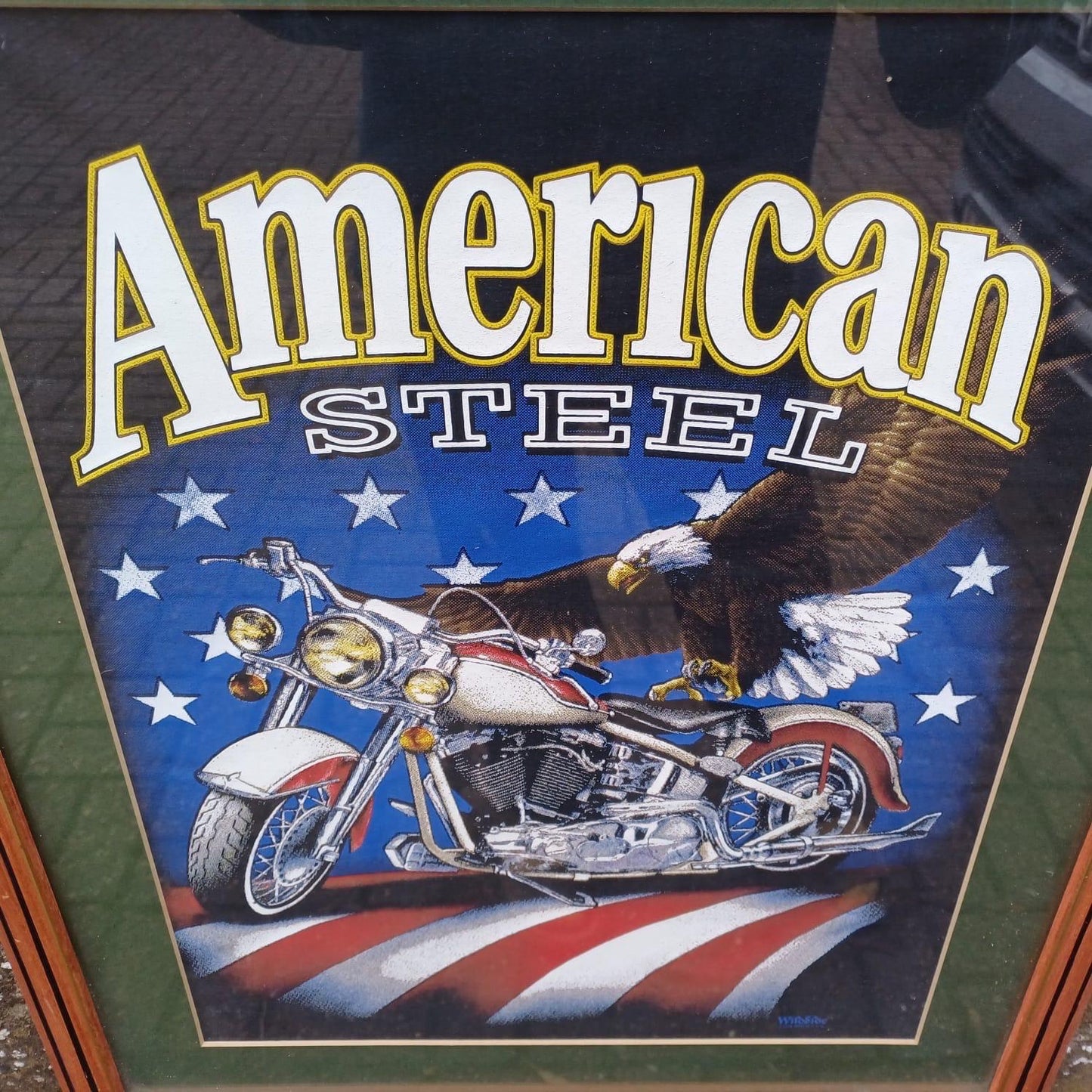 Vintage Harley Davidson's "American Steel" classic 1990s print - professionally framed, printed by WildSide