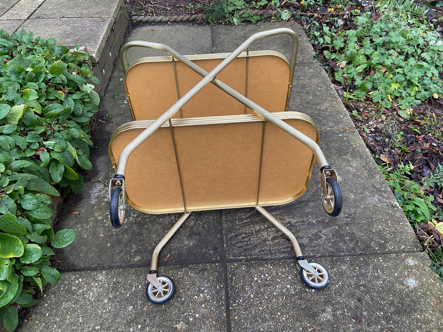 Fantastic folding retro 1970s drinks trolley, cake trolley, cocktail trolley, party trolley