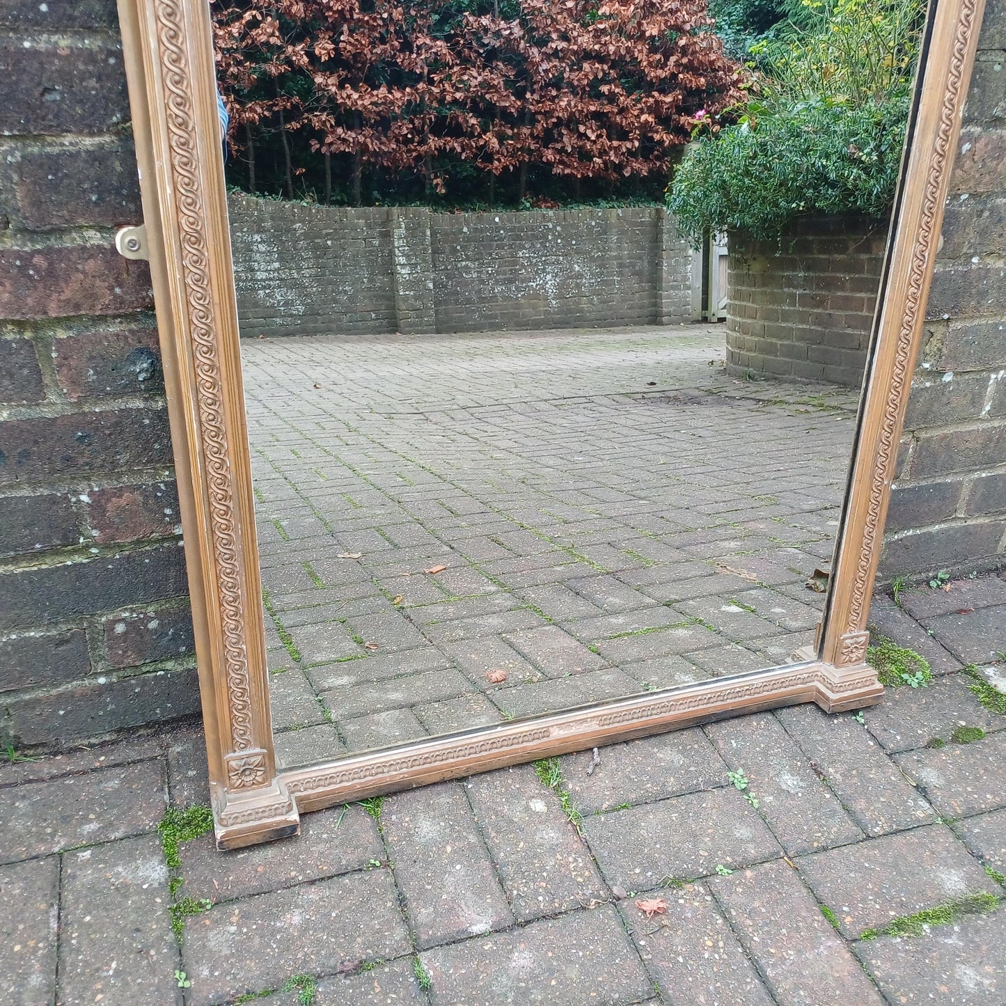 Huge Vintage Antique Victorian Wall Over Mantel Mirror Ornate Decorations