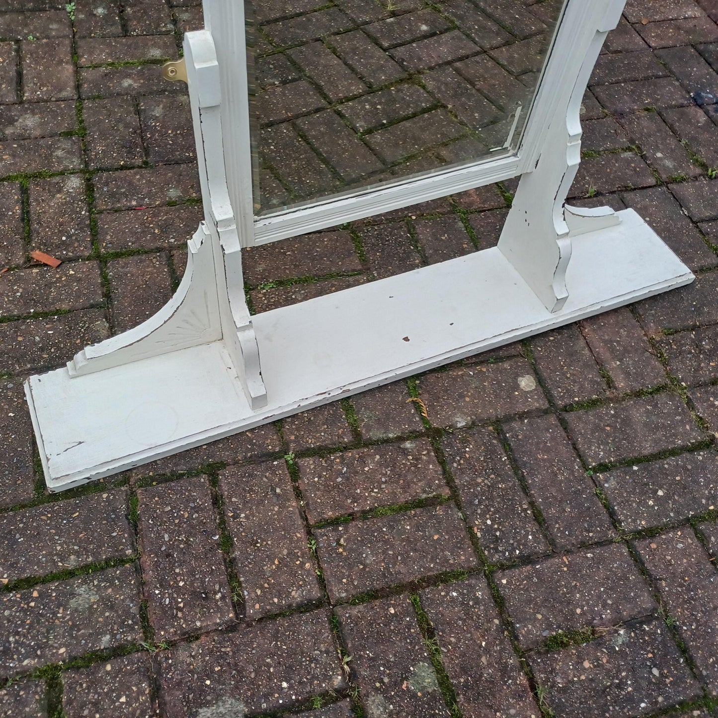 Superb Large Victorian Vintage Painted Walnut Decorative Mirror with Shelf. FREE HAND Delivery.