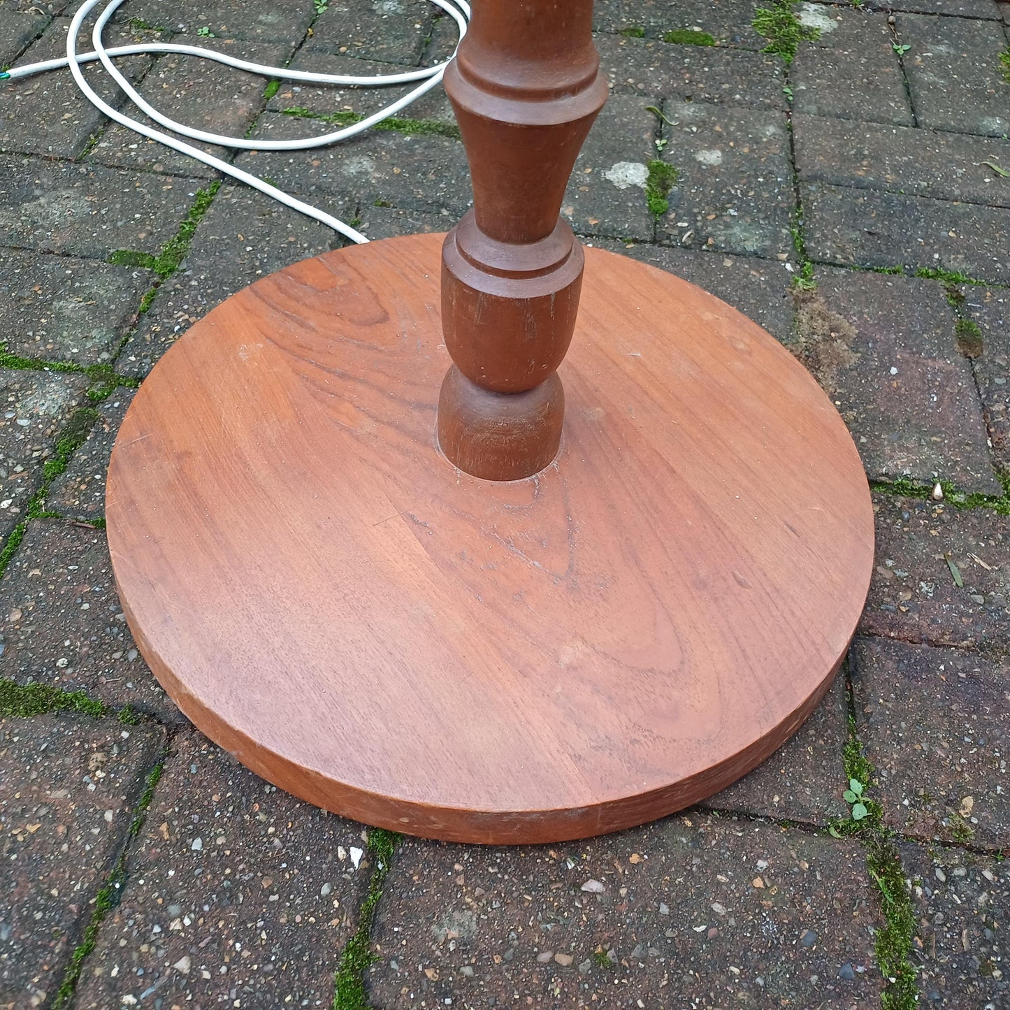 Vintage 60’s Teak Standard Lamp Fantastic Spiral Carved Decoration.