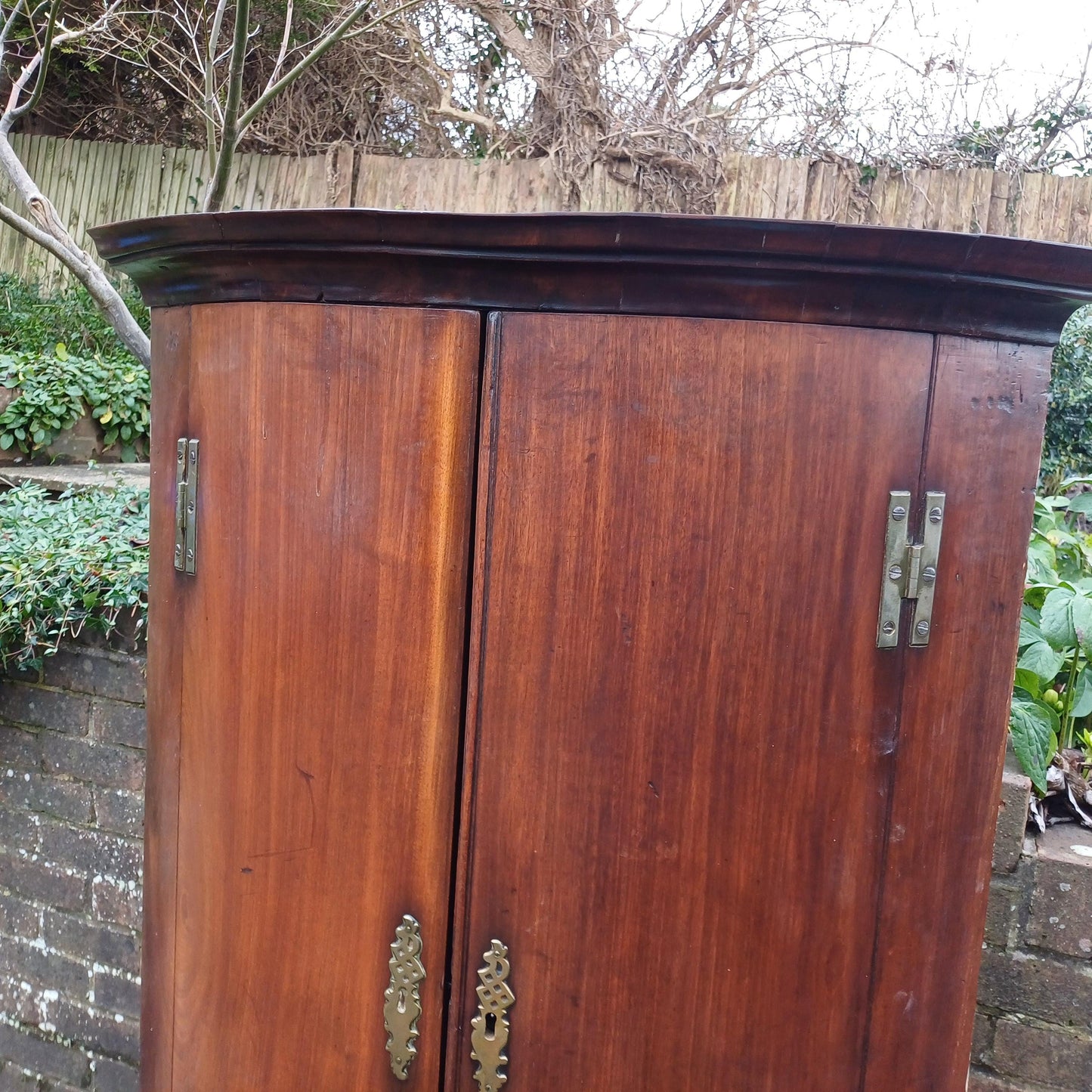 Vintage Early Victorian Mahogany Large Corner Cupboard Curved Front Superb Craftsmanship FREE HAND Delivery