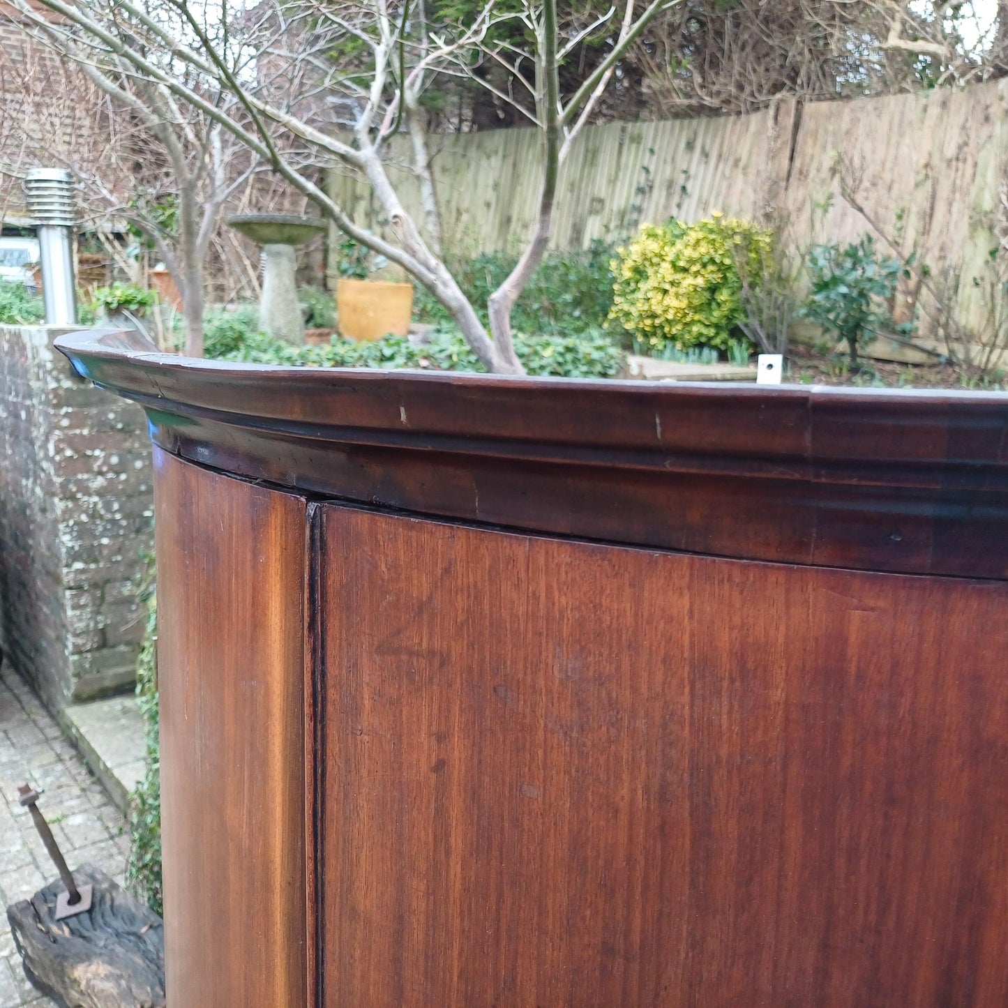 Vintage Early Victorian Mahogany Large Corner Cupboard Curved Front Superb Craftsmanship FREE HAND Delivery