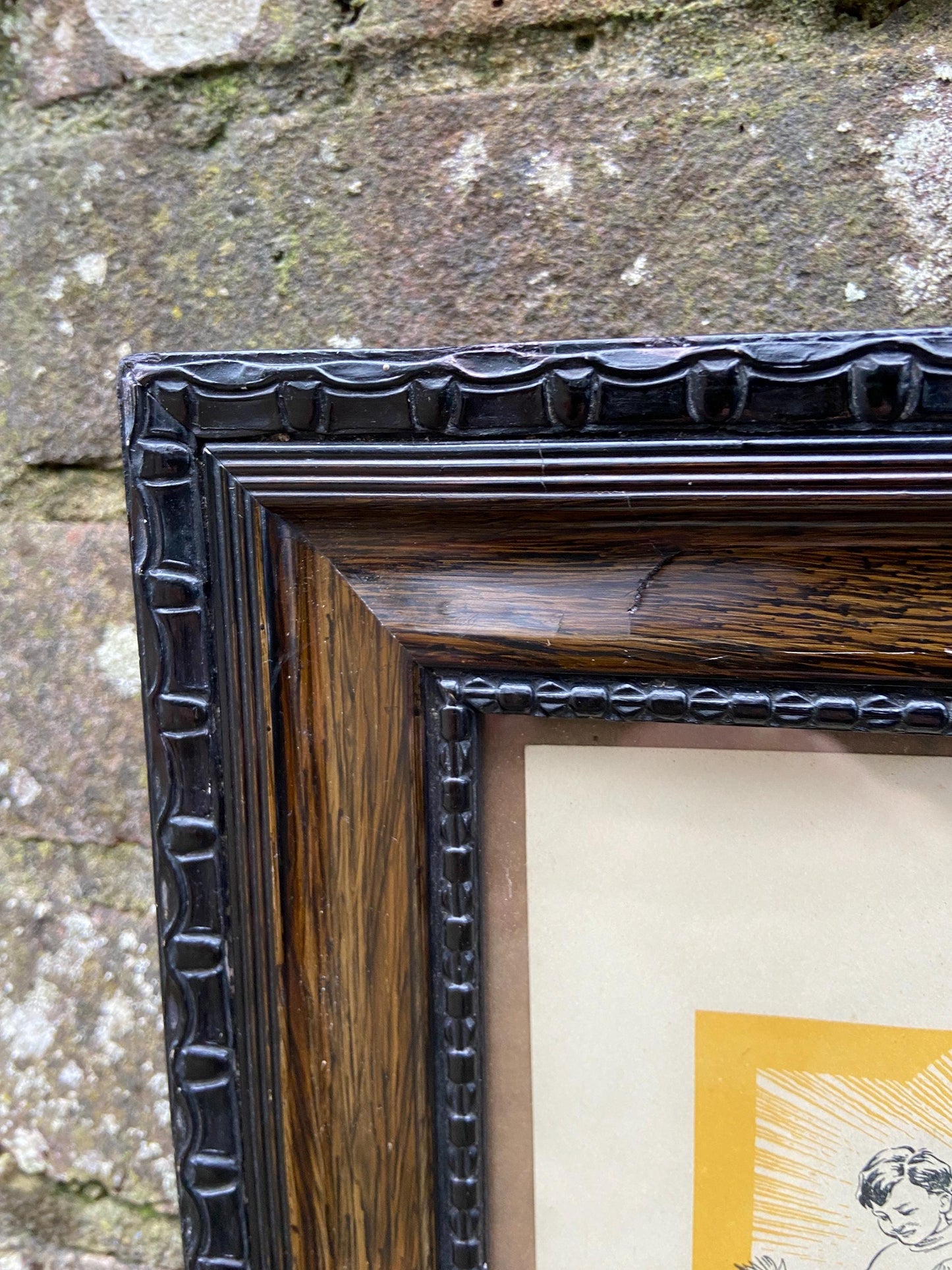 1920s Meccano Guild certificate in a gorgeous vintage wooden glazed frame (34.5 x 28.5cm)